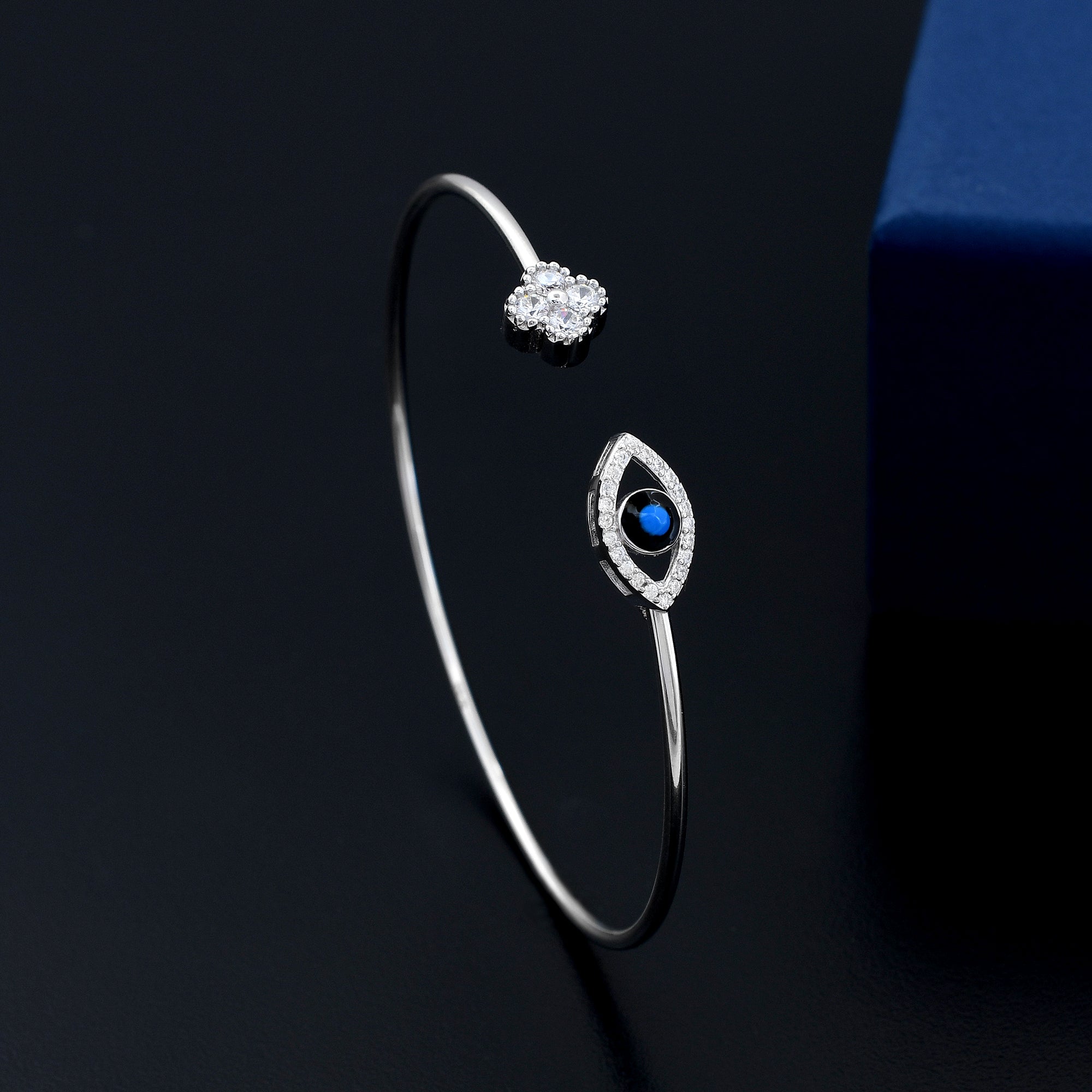 Evil Eye Zircon 925 Sterling Silver Bracelet