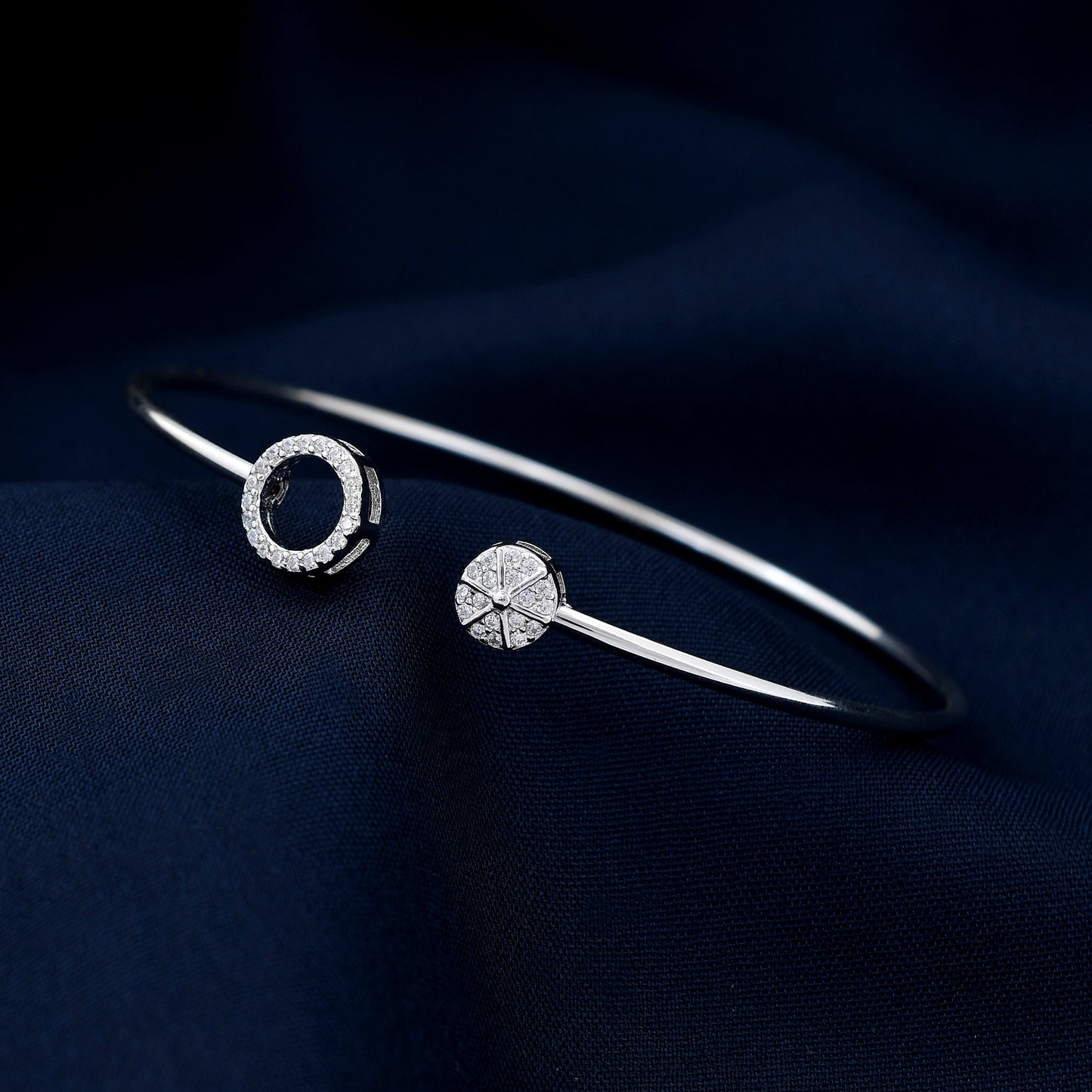 Shine Round Zircon 925 Sterling Silver Bracelet