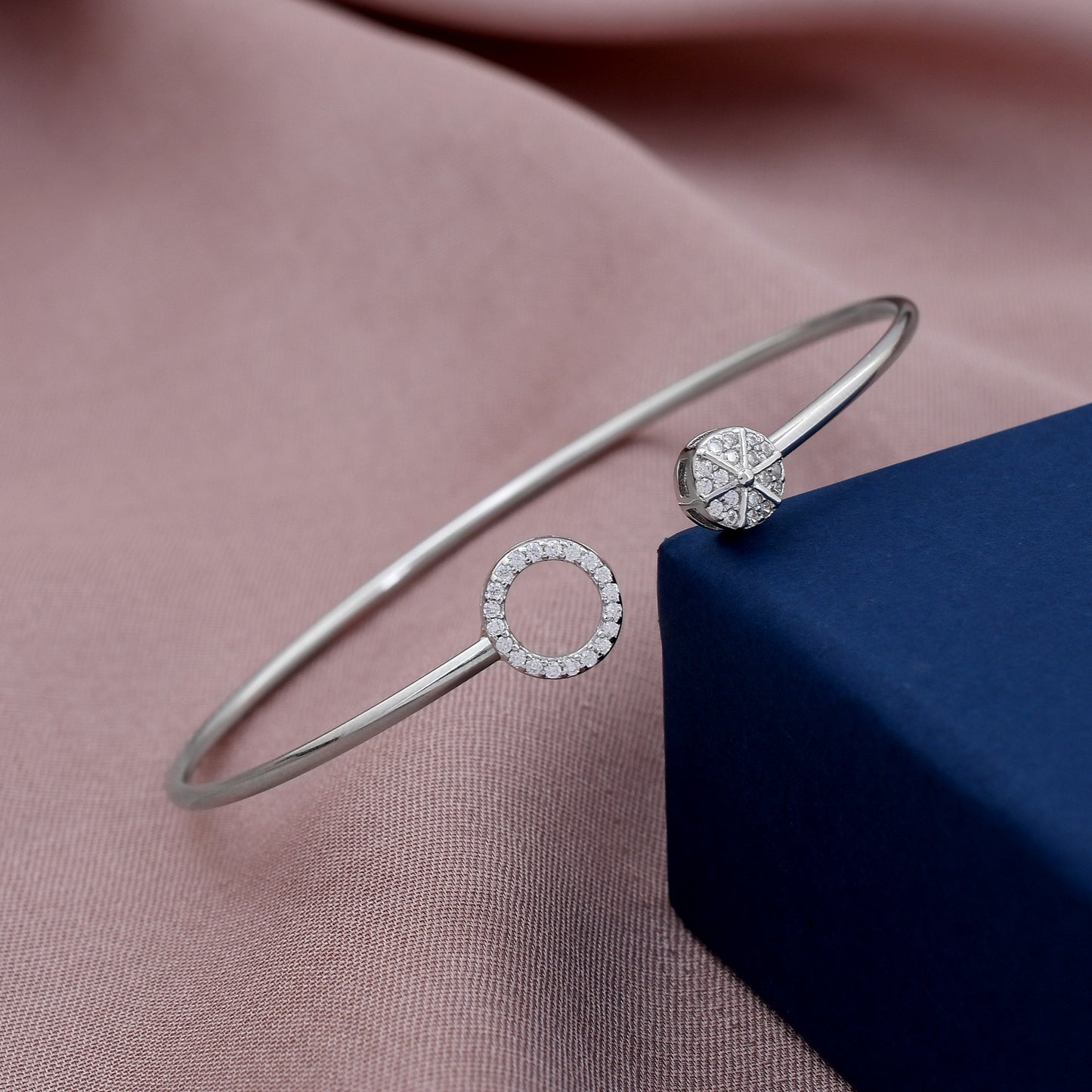 Shine Round Zircon 925 Sterling Silver Bracelet