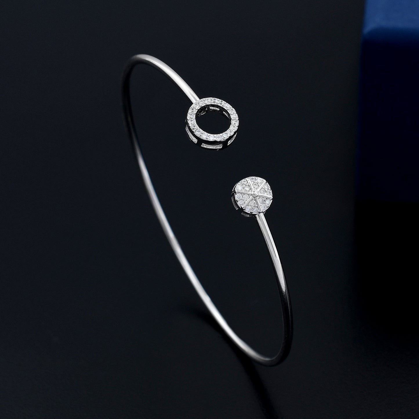 Shine Round Zircon 925 Sterling Silver Bracelet