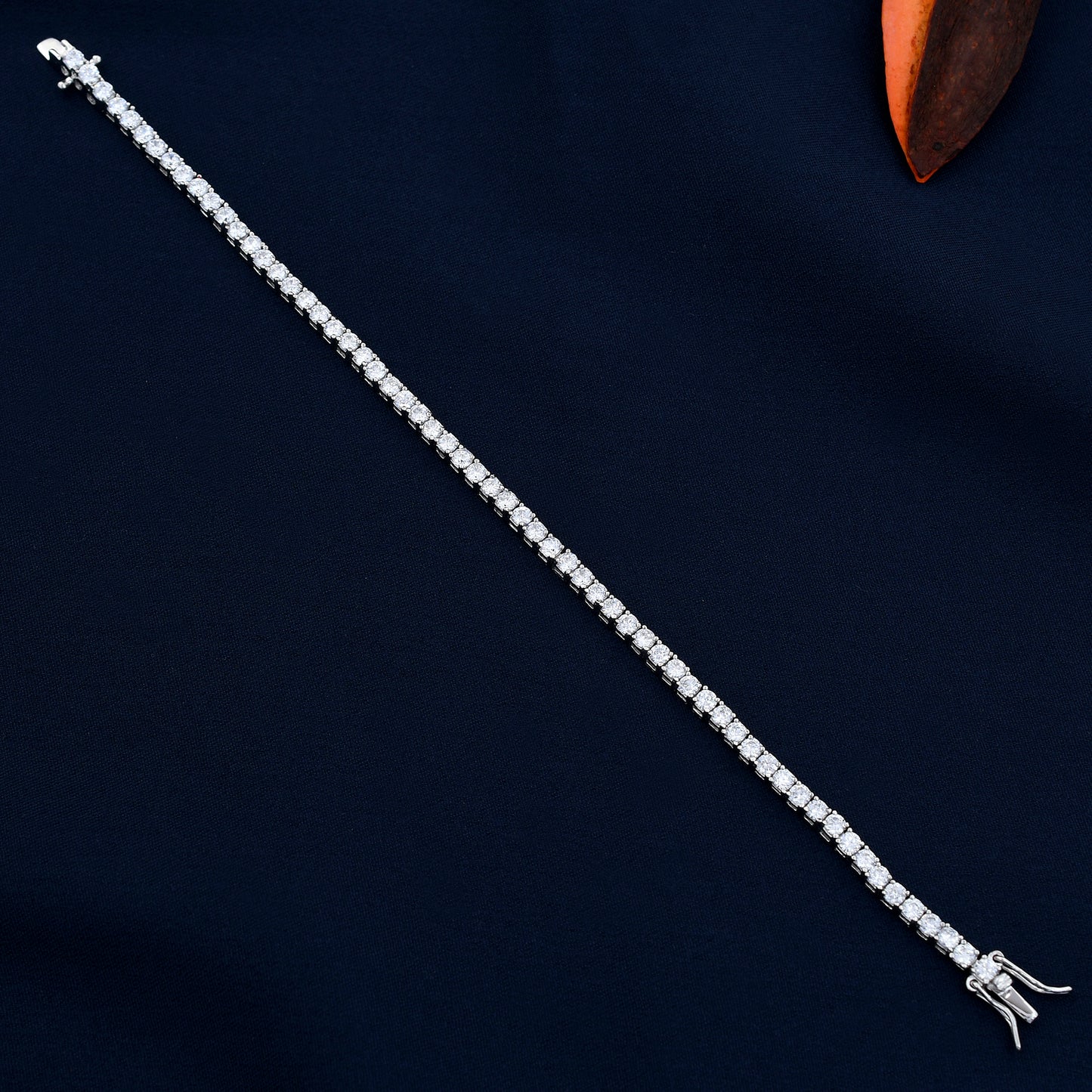 Zircon Single line  925 Sterling Silver Bracelet