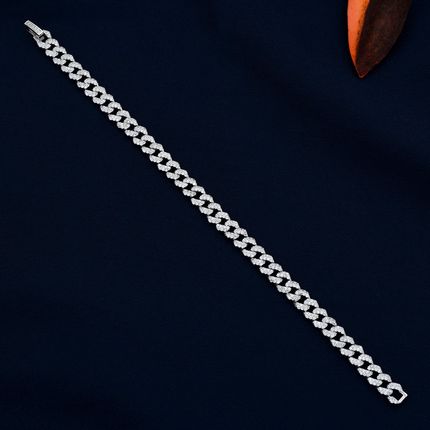 Cuban Link Diamond 925 Sterling Silver Bracelet