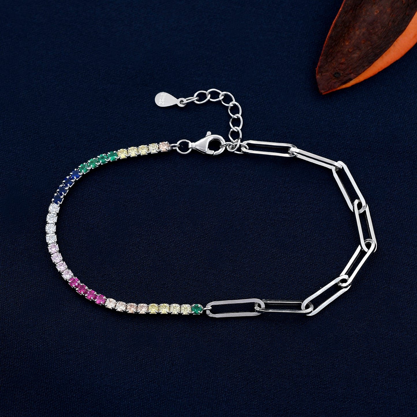 Multi Shine Zircon 925 Sterling Silver Bracelet