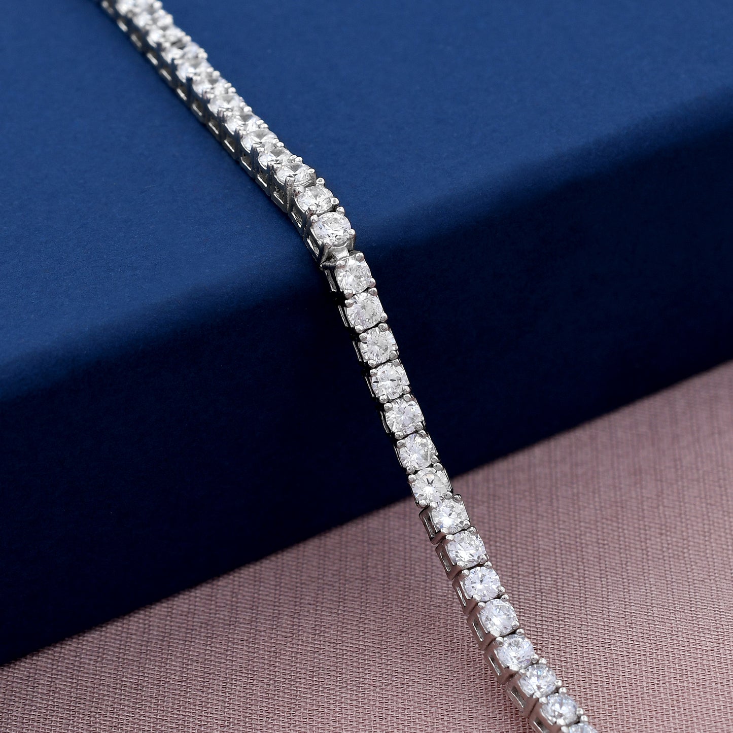 Zircon Single line  925 Sterling Silver Bracelet
