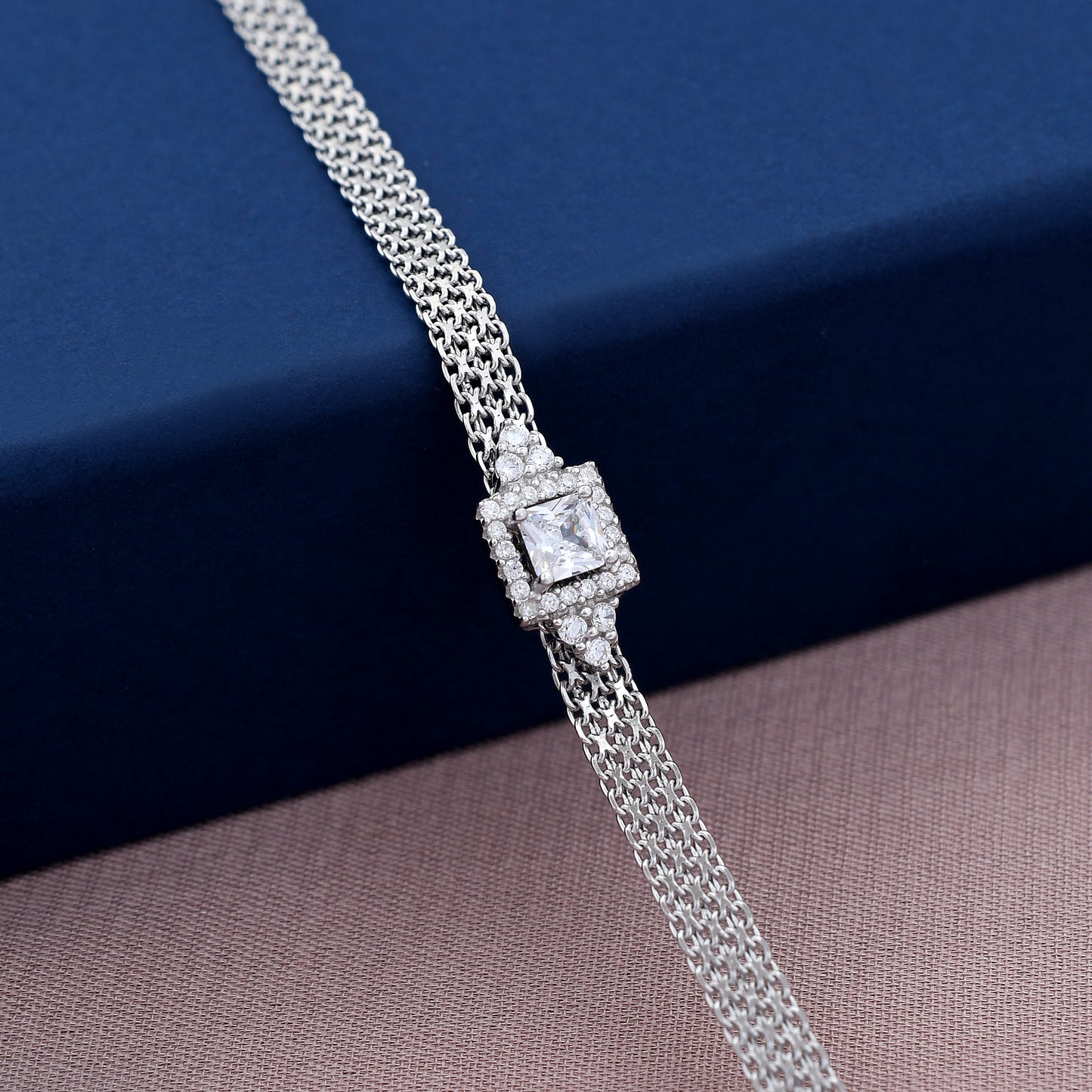 Cubic Zirconia 925 Sterling Silver Bracelet