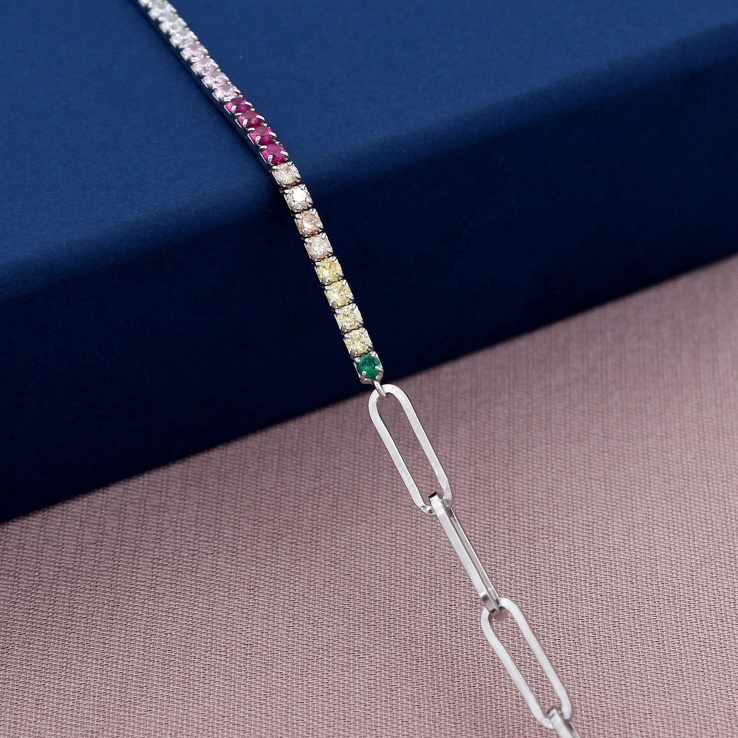 Multi Shine Zircon 925 Sterling Silver Bracelet