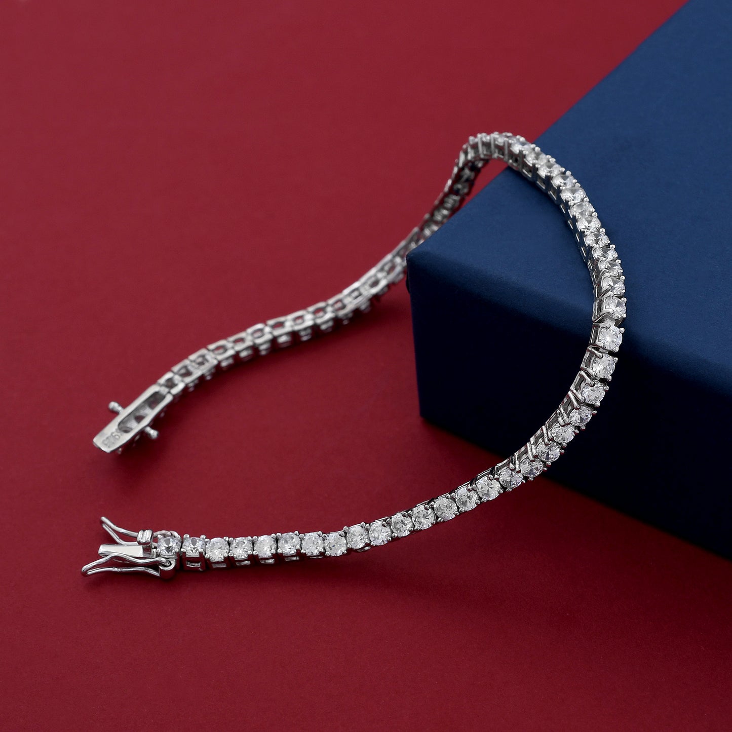 Zircon Single line  925 Sterling Silver Bracelet