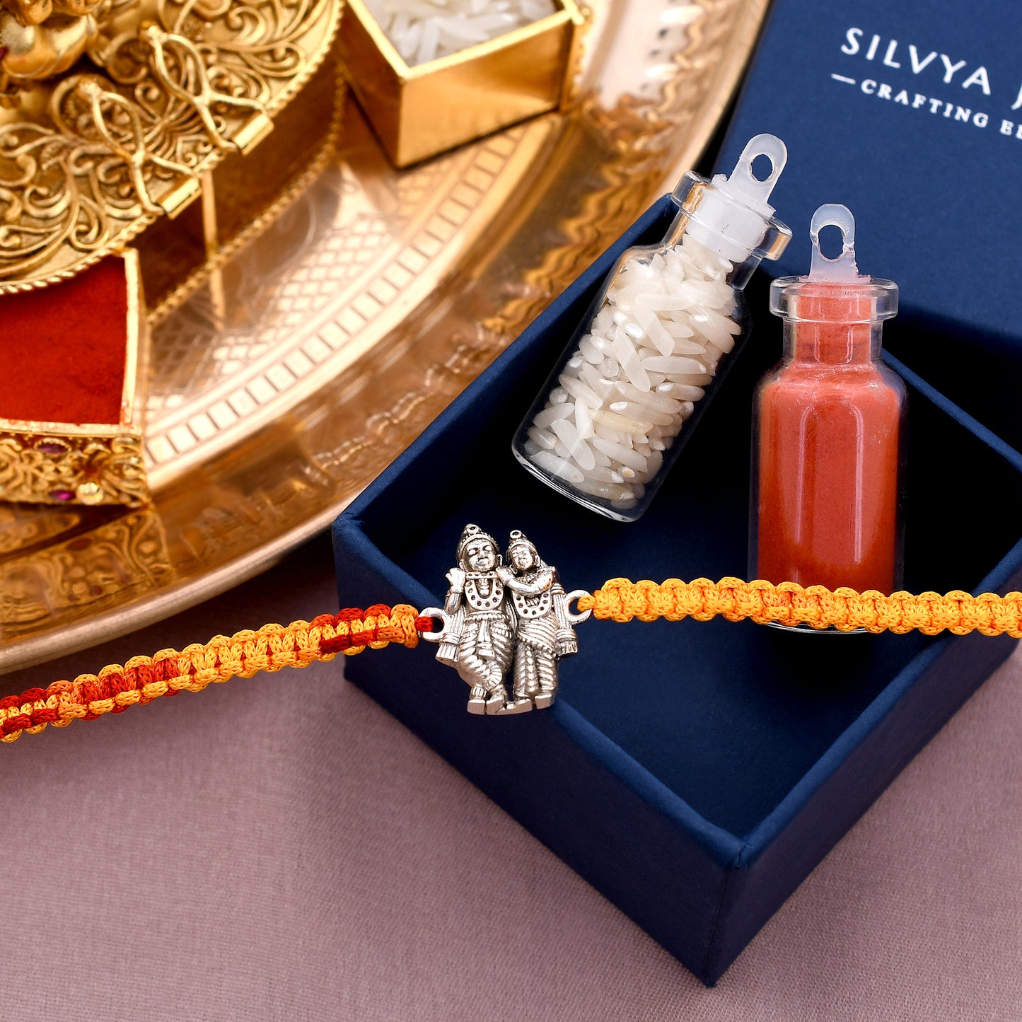Radha Krishna 925 Silver Rakhi