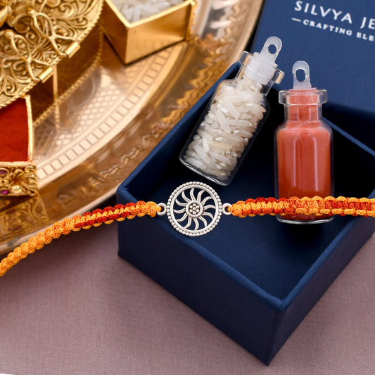 Sun Shine Design 925 Silver Rakhi
