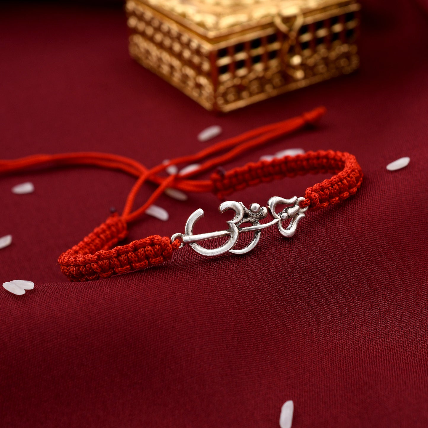 Trishul Om 925 Silver Rakhi