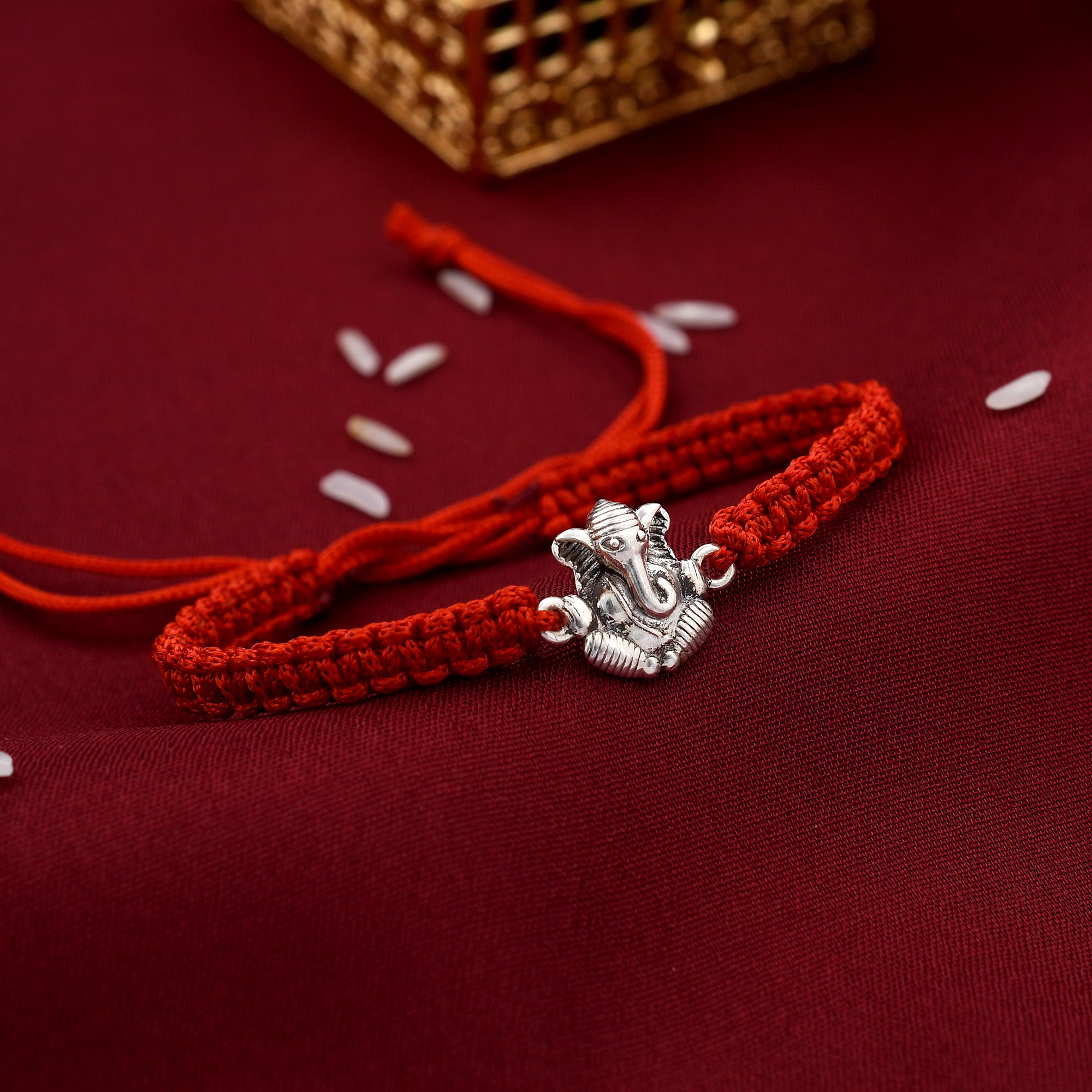 Ganesh Design 925 Silver Rakhi