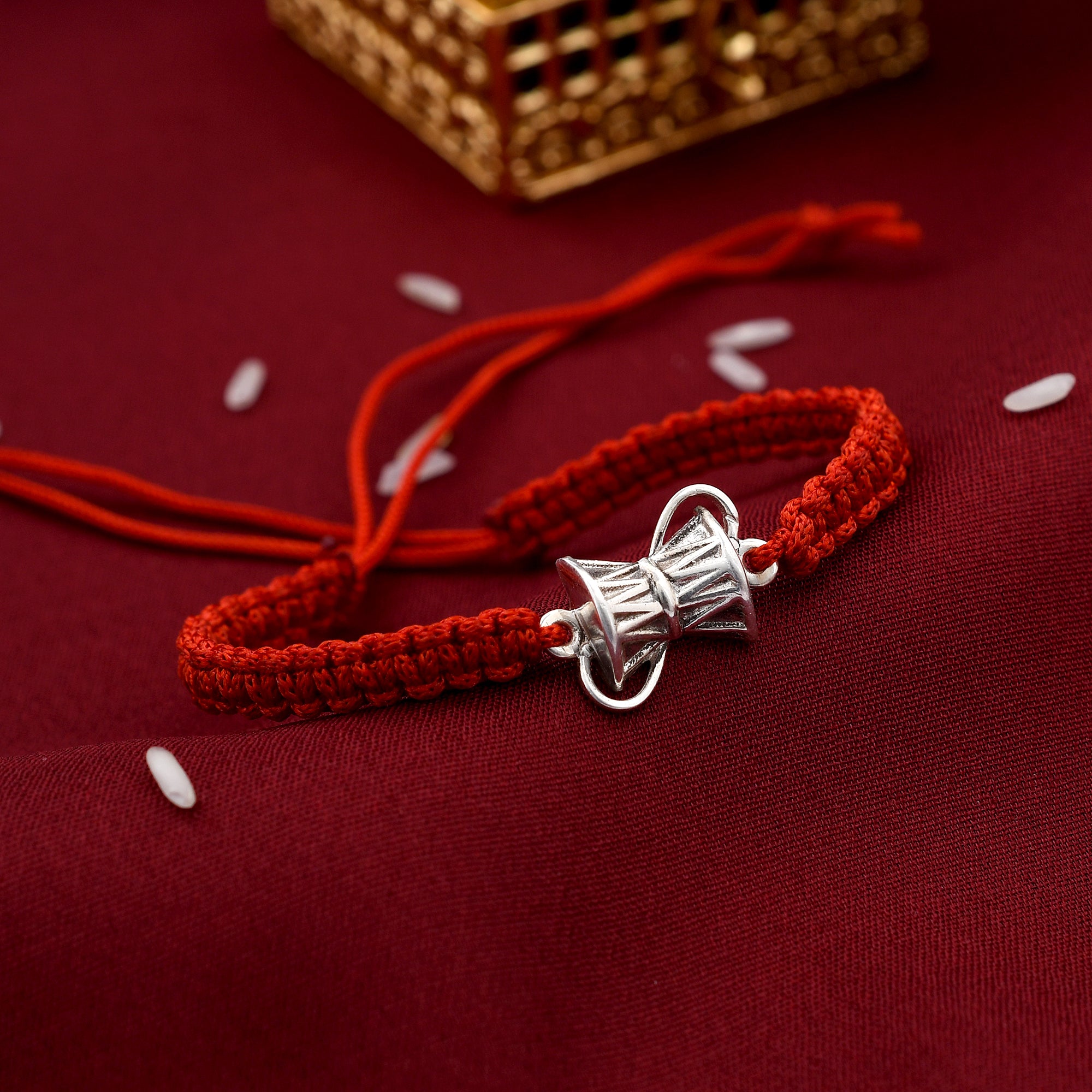 Shiv Damroo 925 Silver Rakhi