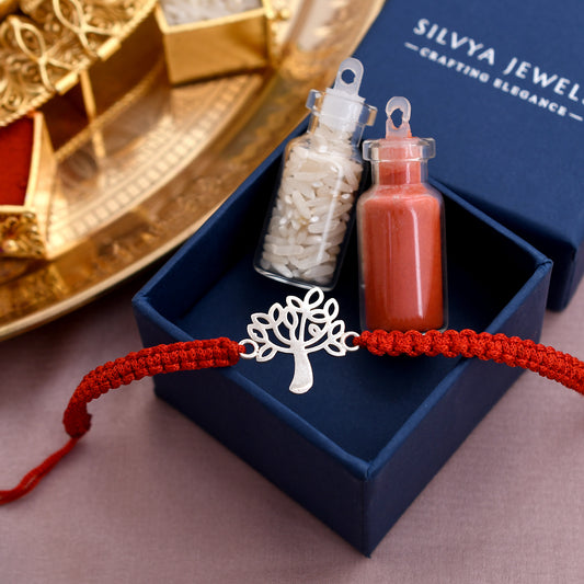 Tree Design 925 Silver Rakhi