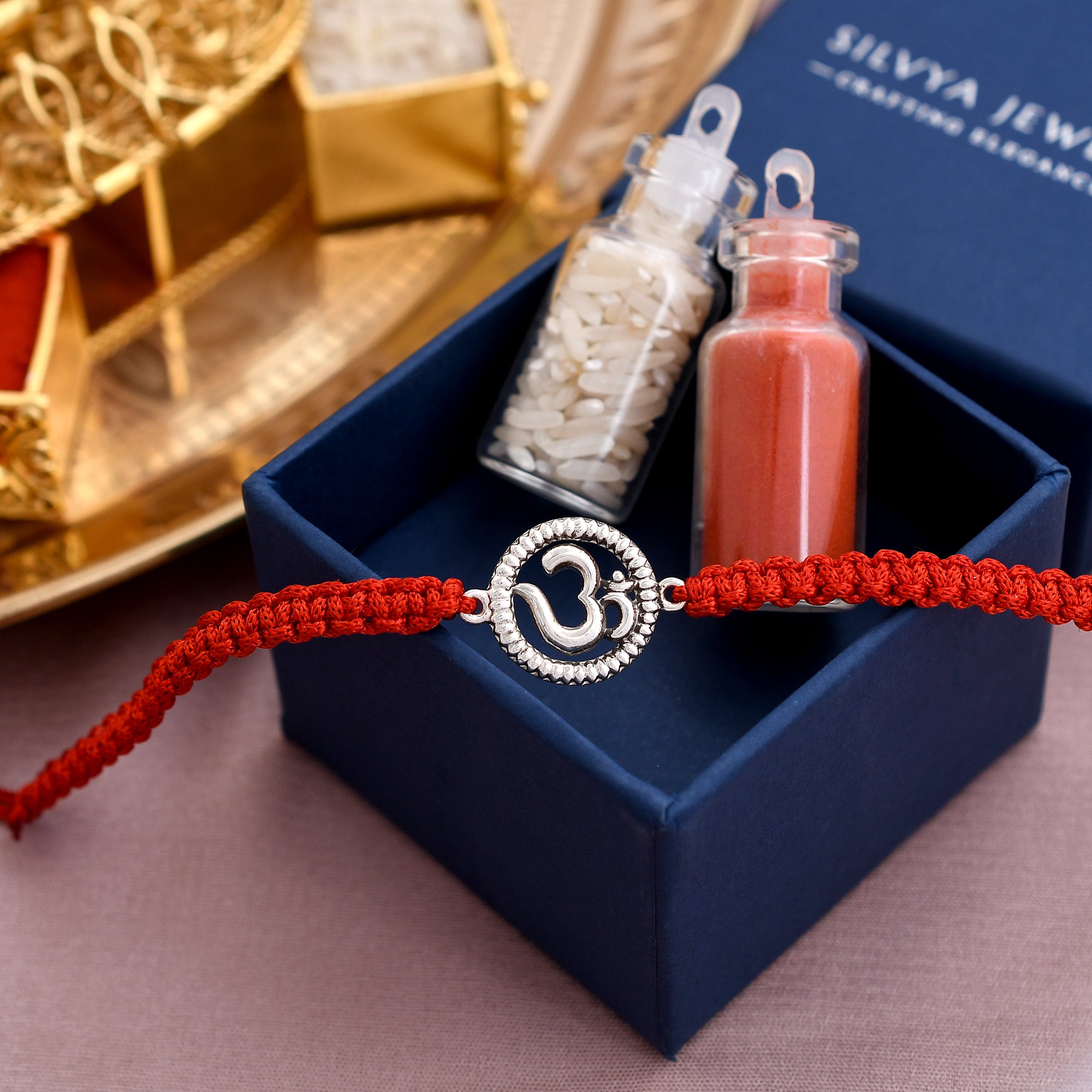 Om 925 Silver Rakhi