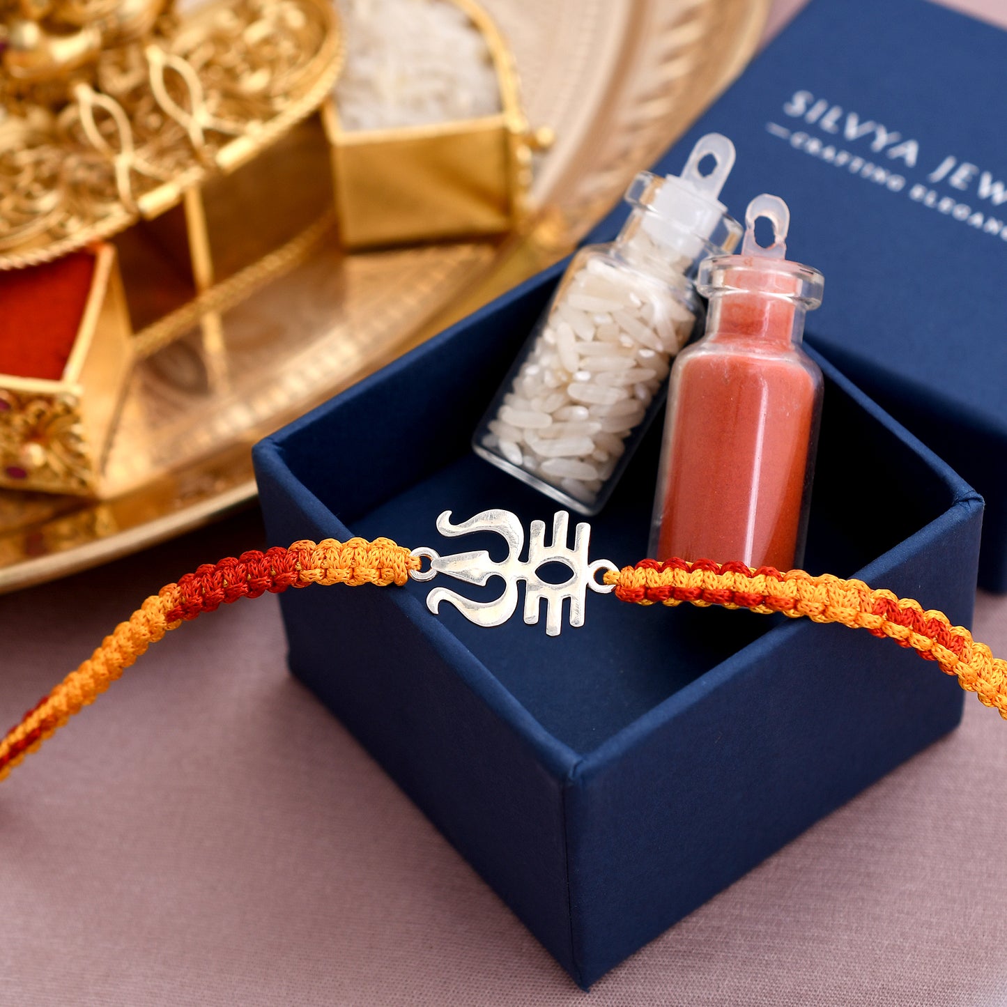 Shiva Trishul 925 Silver Rakhi