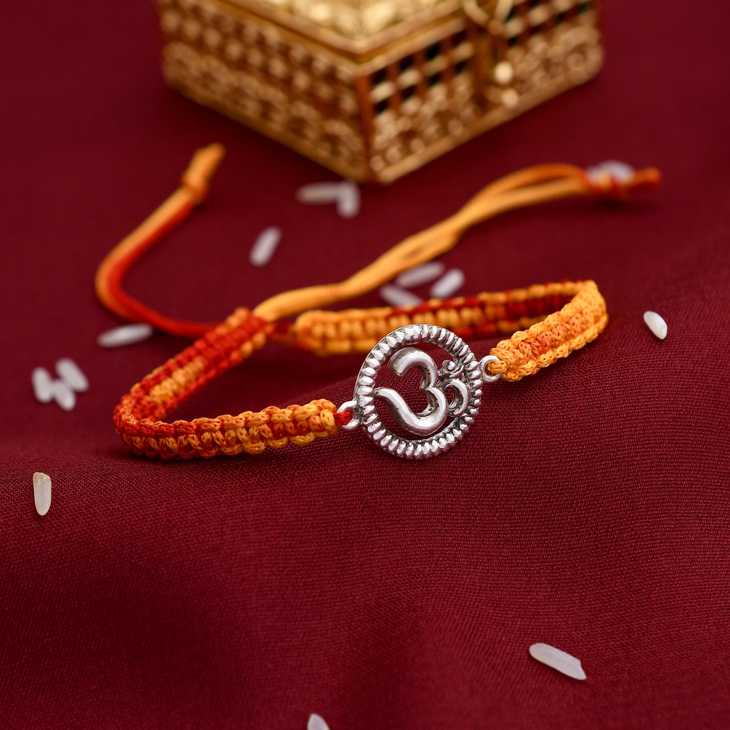 Om Handmade Design 925 Silver Rakhi