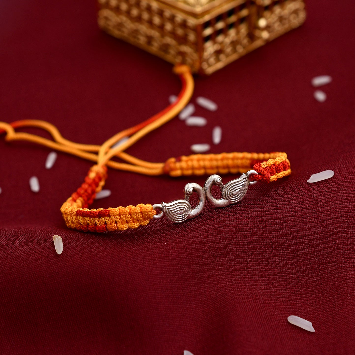 Peacock 925 Silver Rakhi