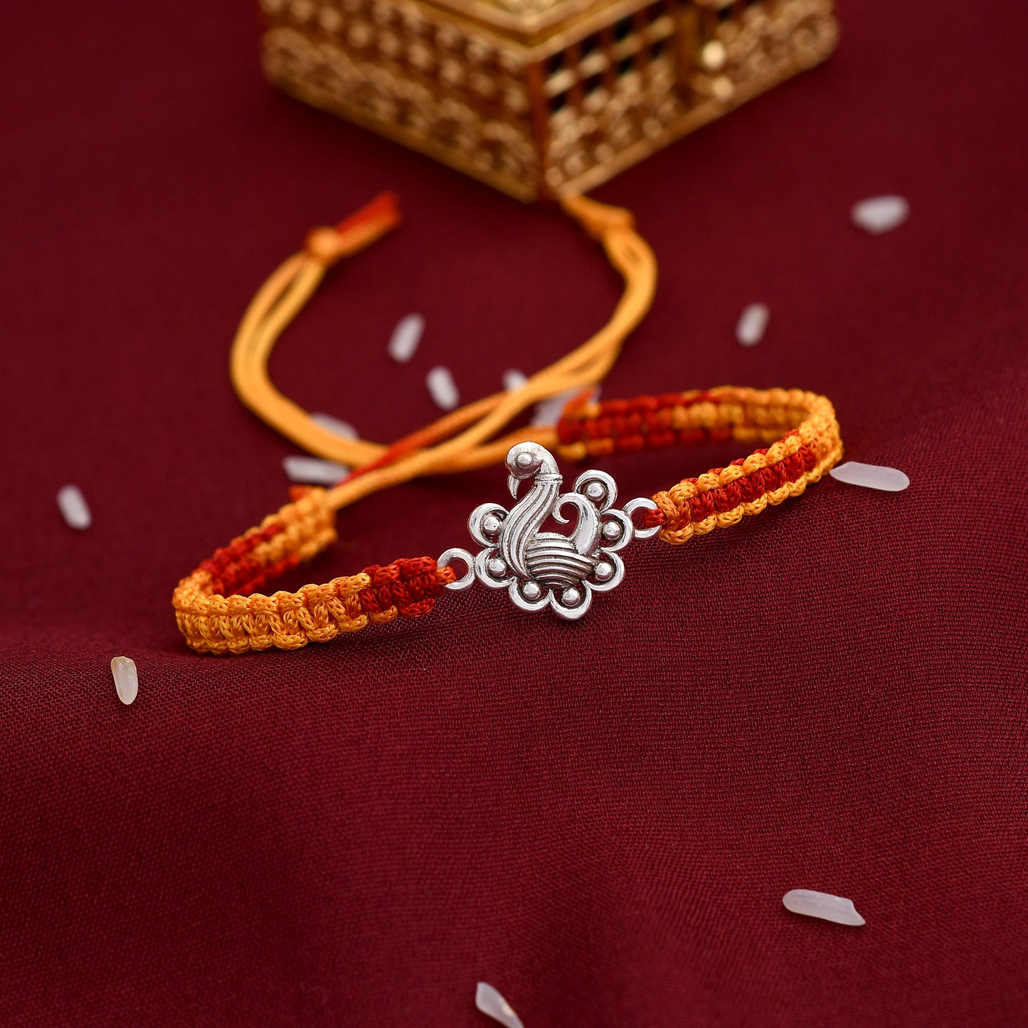Peacock 925 Silver Rakhi