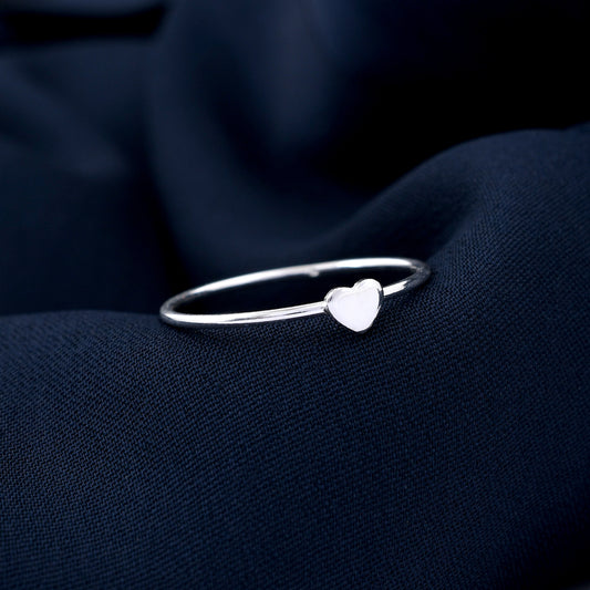 Sleek Heart 925 Sterling Silver Ring
