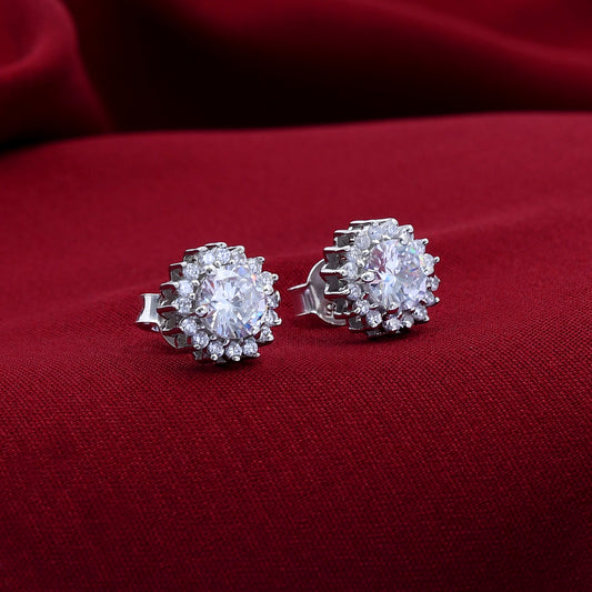 Diamond Jacket 925 Sterling Silver Studs