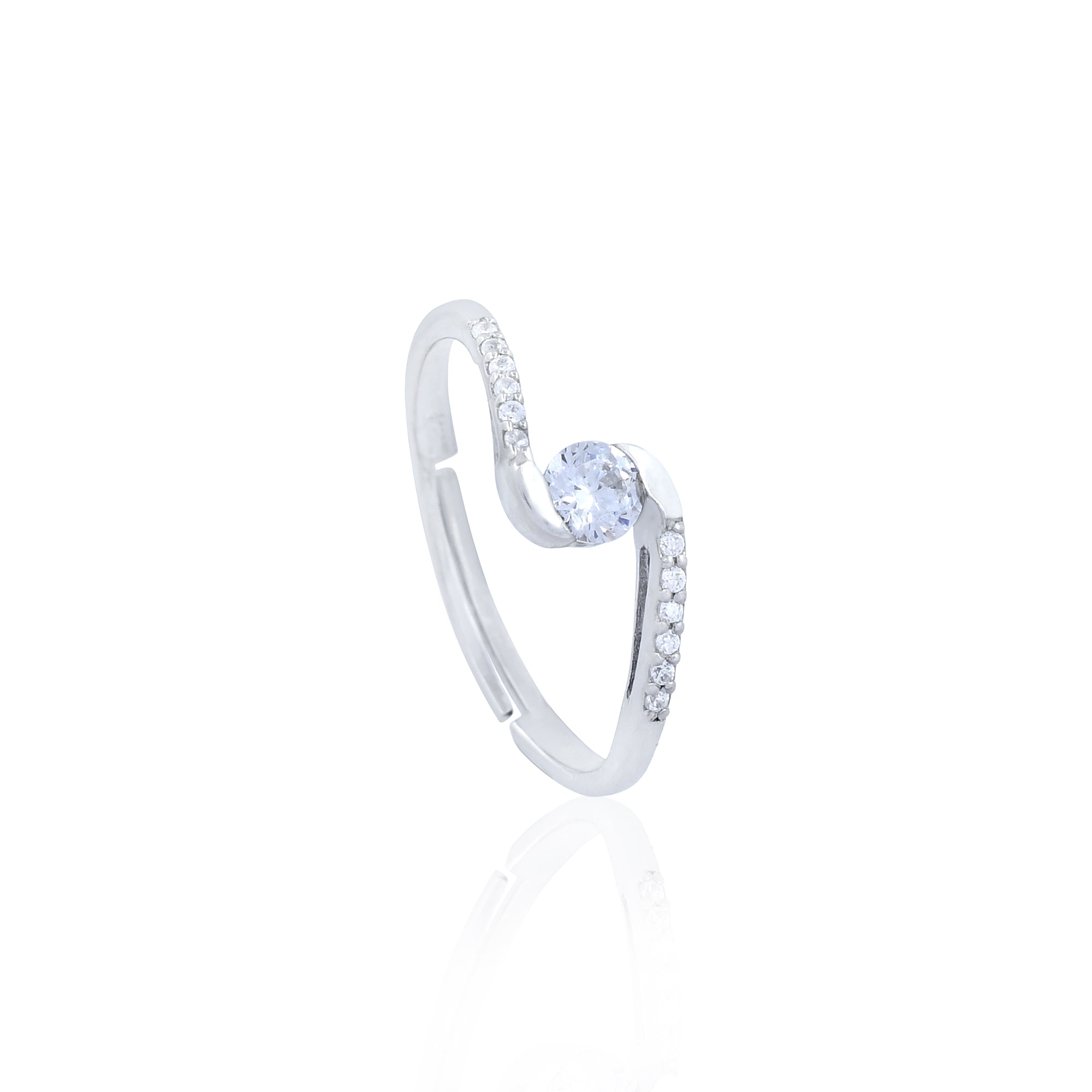 Sparkly Solitare 925 Silver Ring