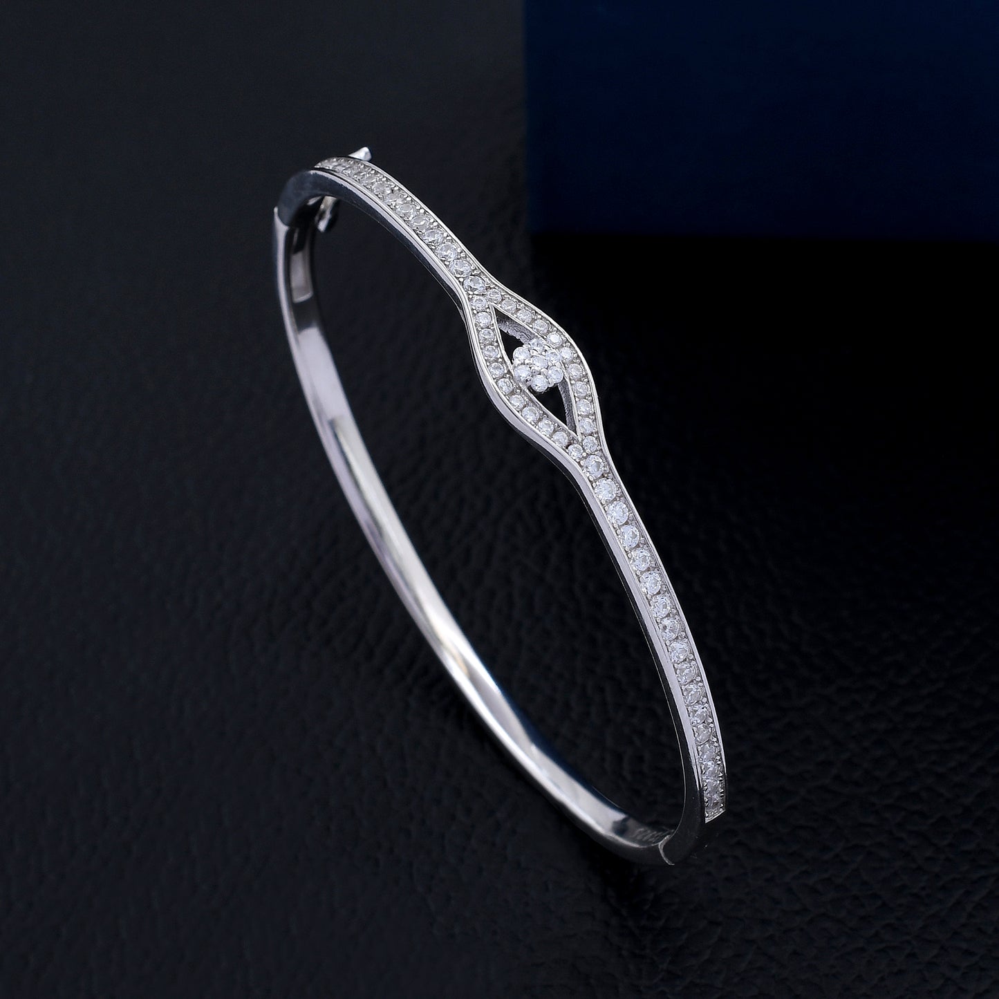 Floral American Diamond 925 Sterling Silver Bracelet