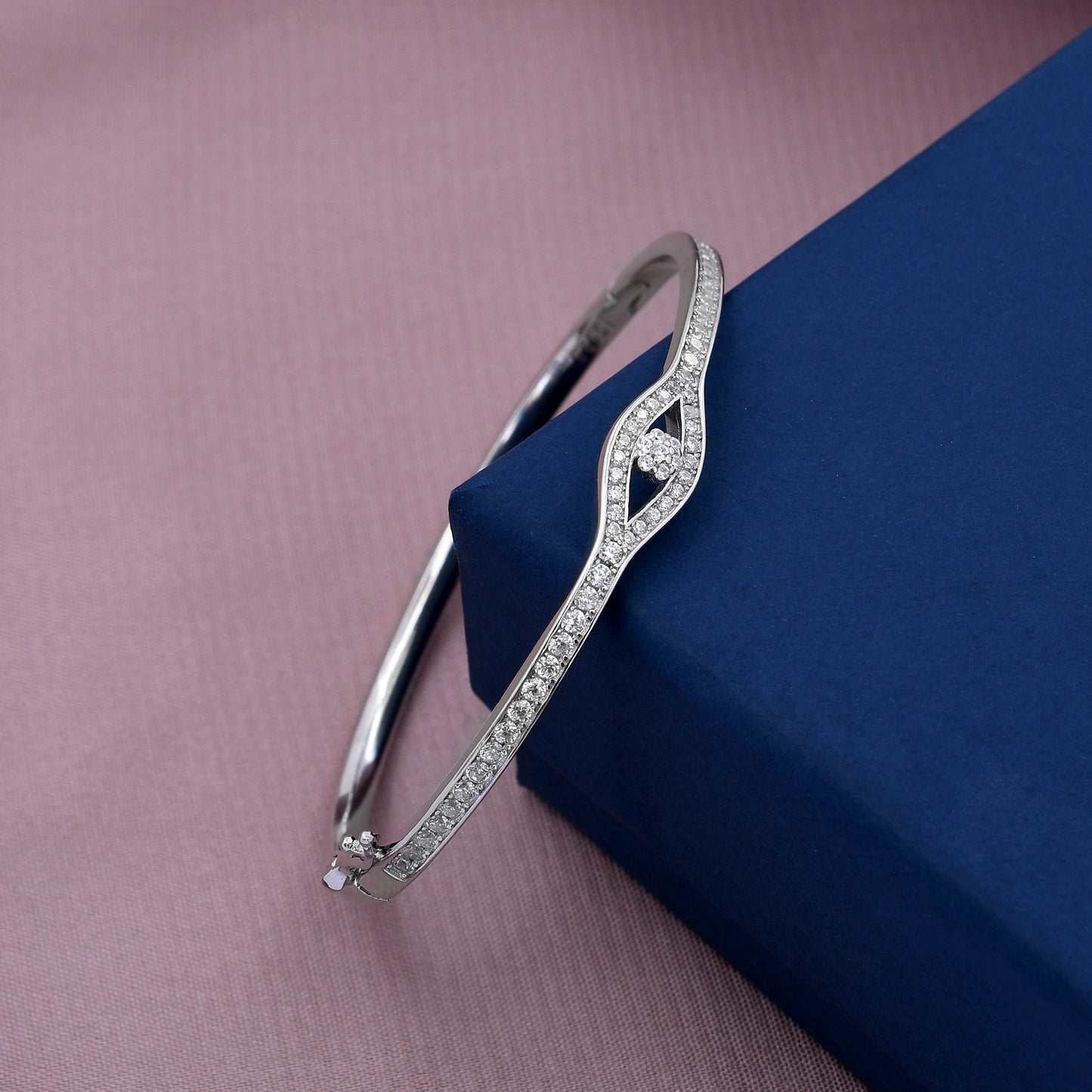 Floral American Diamond 925 Sterling Silver Bracelet