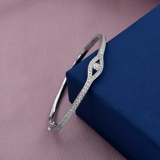 Floral American Diamond 925 Sterling Silver Bracelet