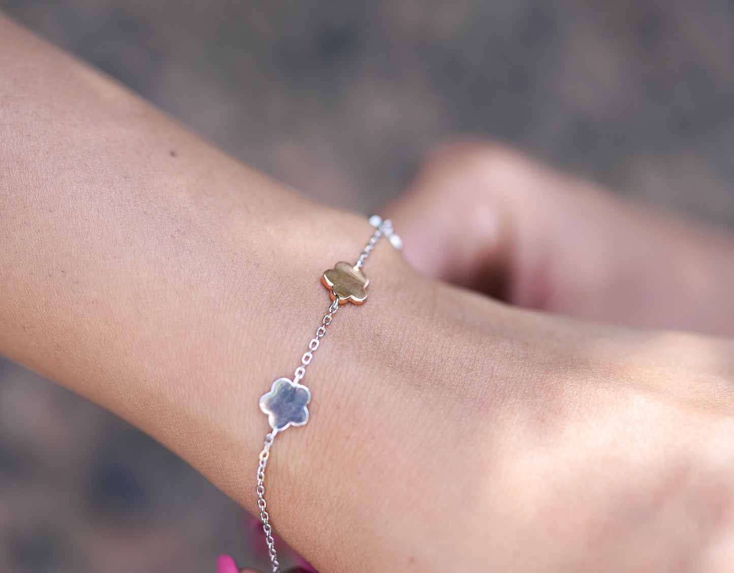 Flower Shape Design 925 Sterling Silver Bracelet
