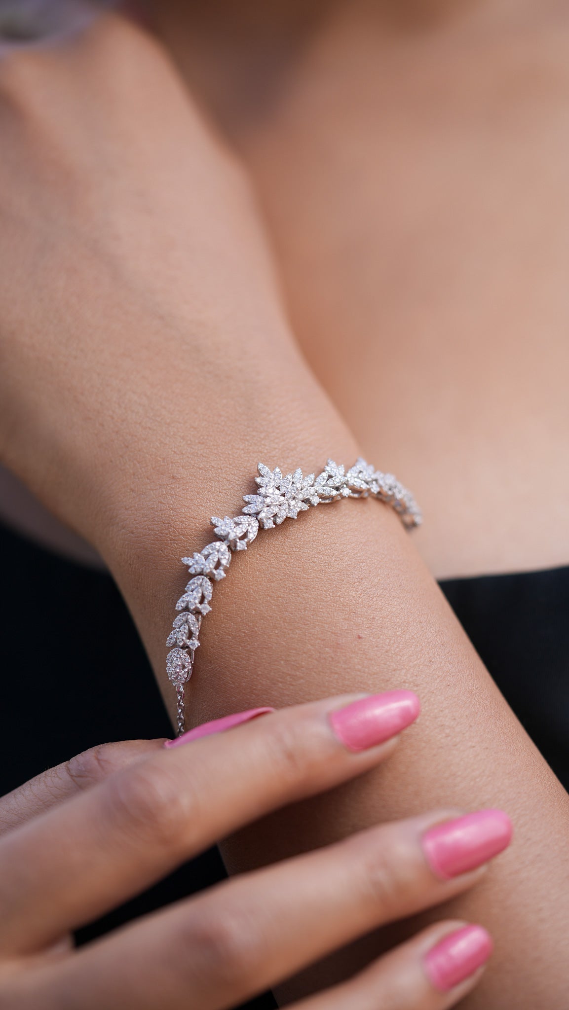 Crystal Zircon 925 Sterling Silver Bracelet