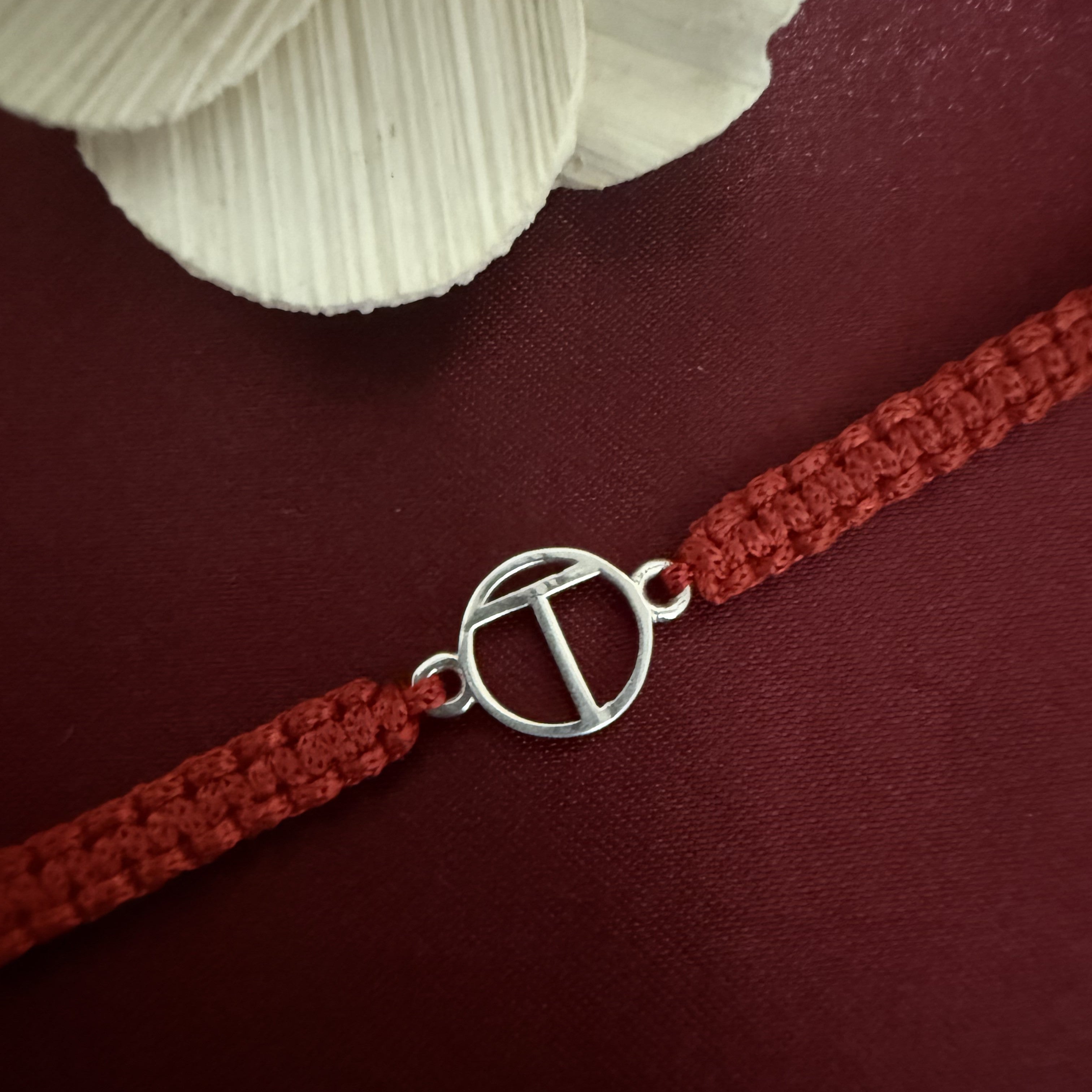 925 Silver initial Rakhi