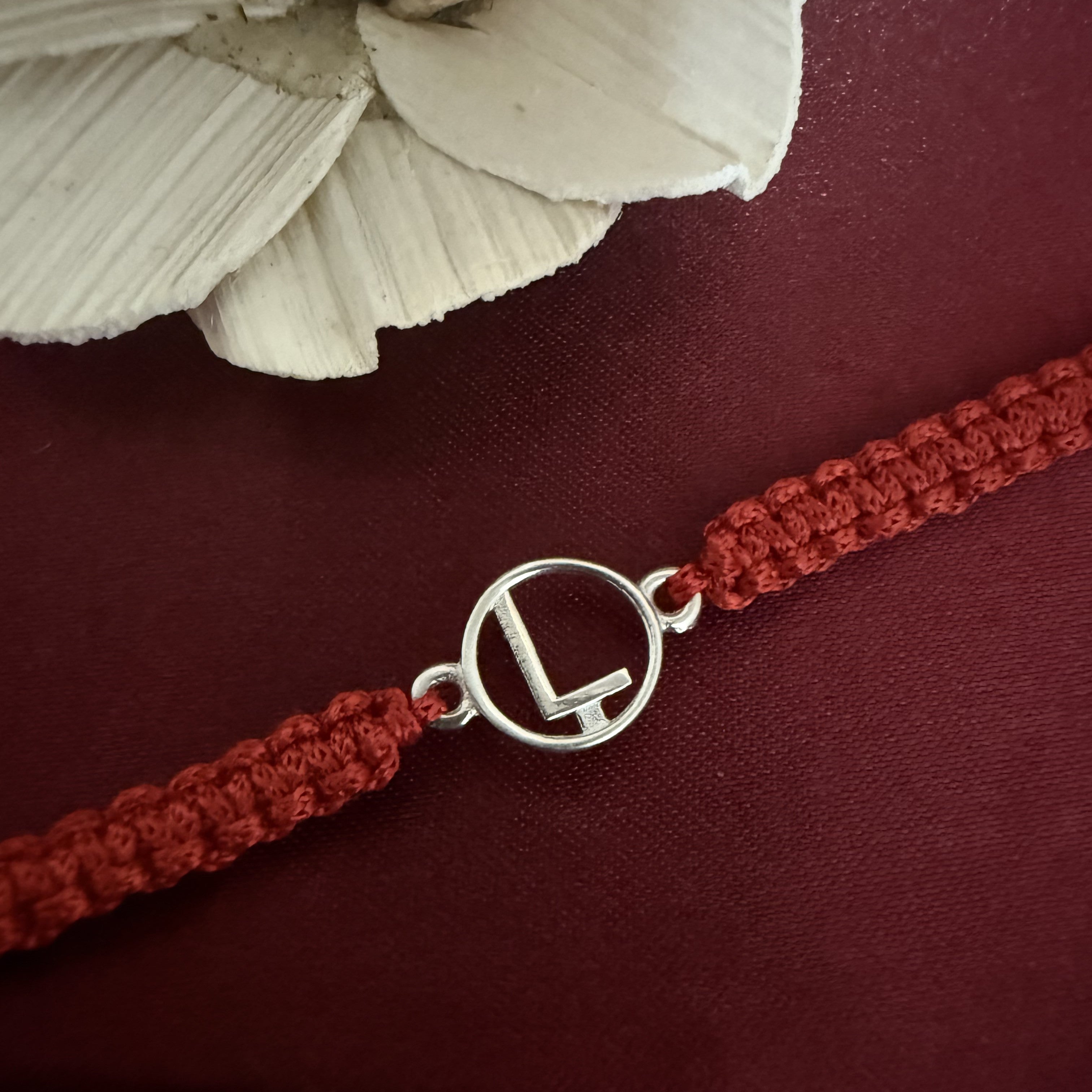925 Silver initial Rakhi