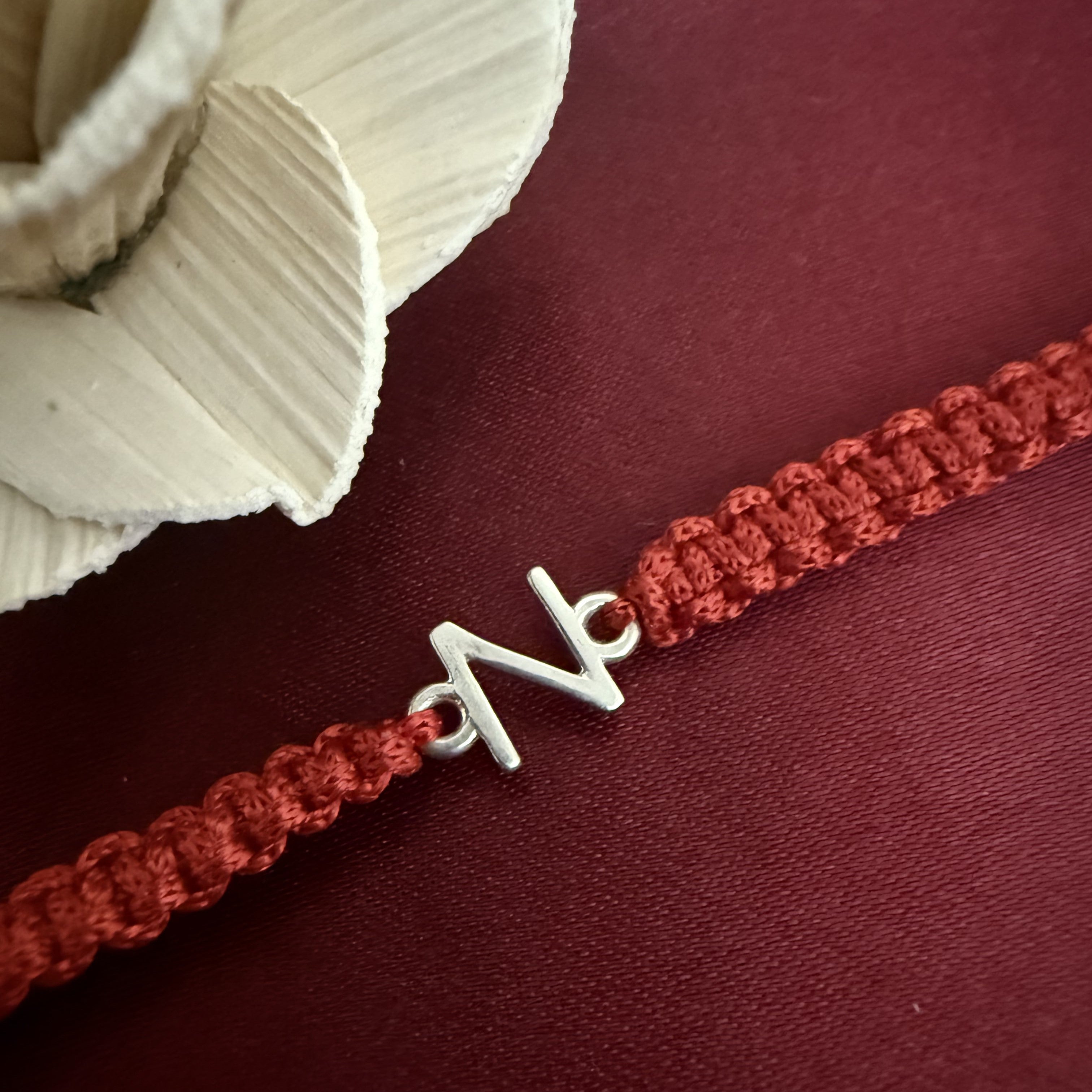925 Silver initial Rakhi