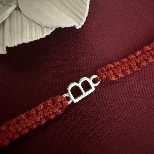 925 Silver initial Rakhi