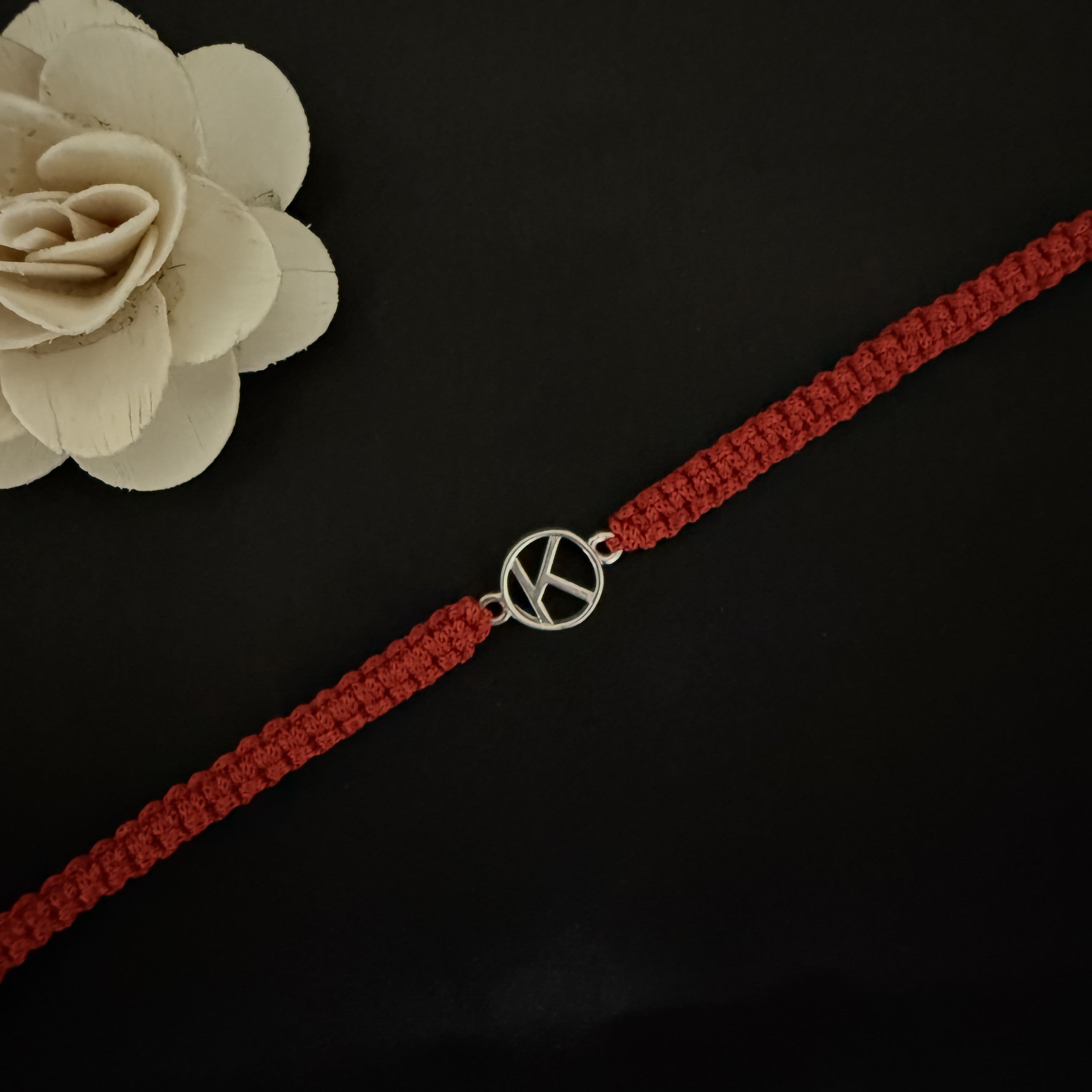 925 Silver initial Rakhi
