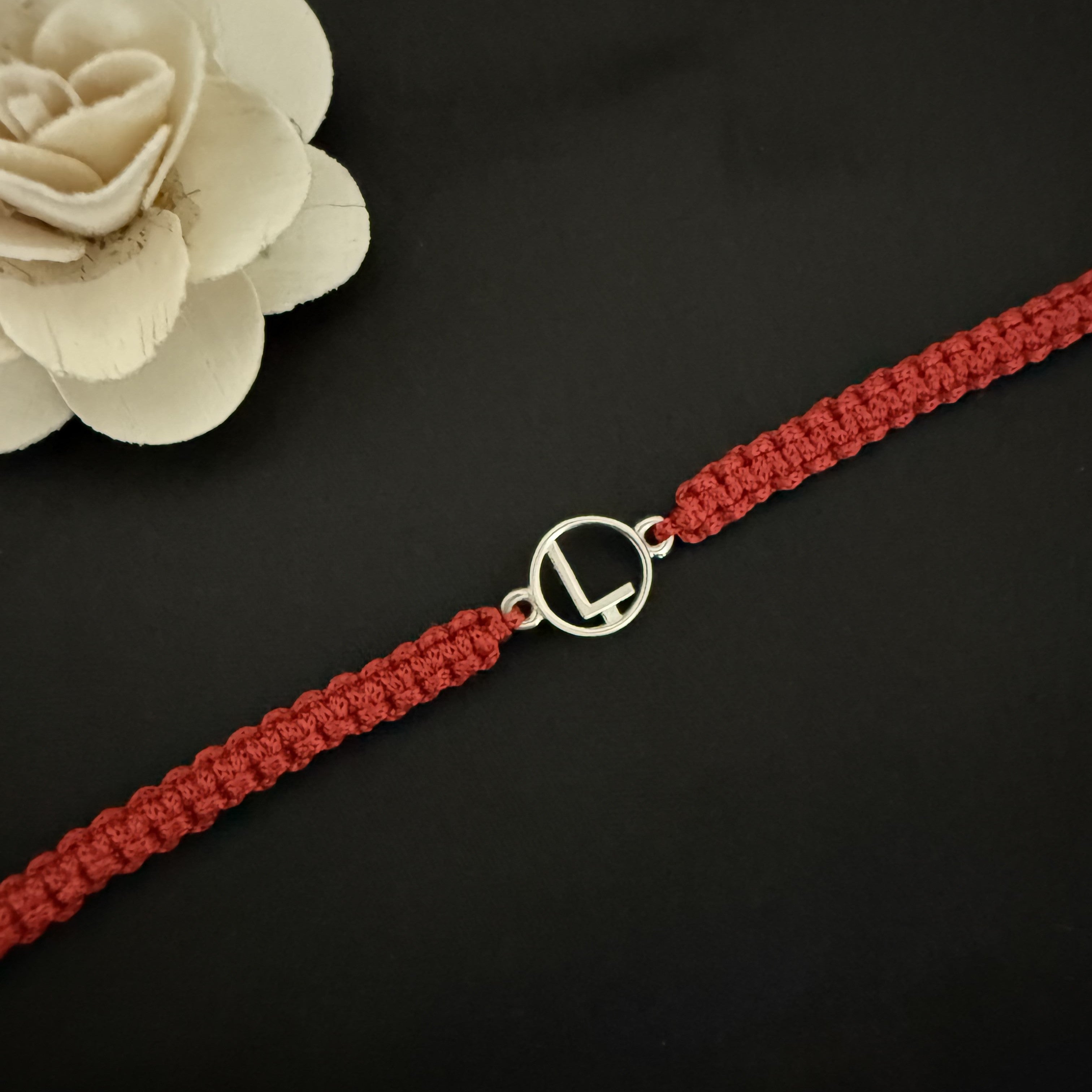 925 Silver initial Rakhi