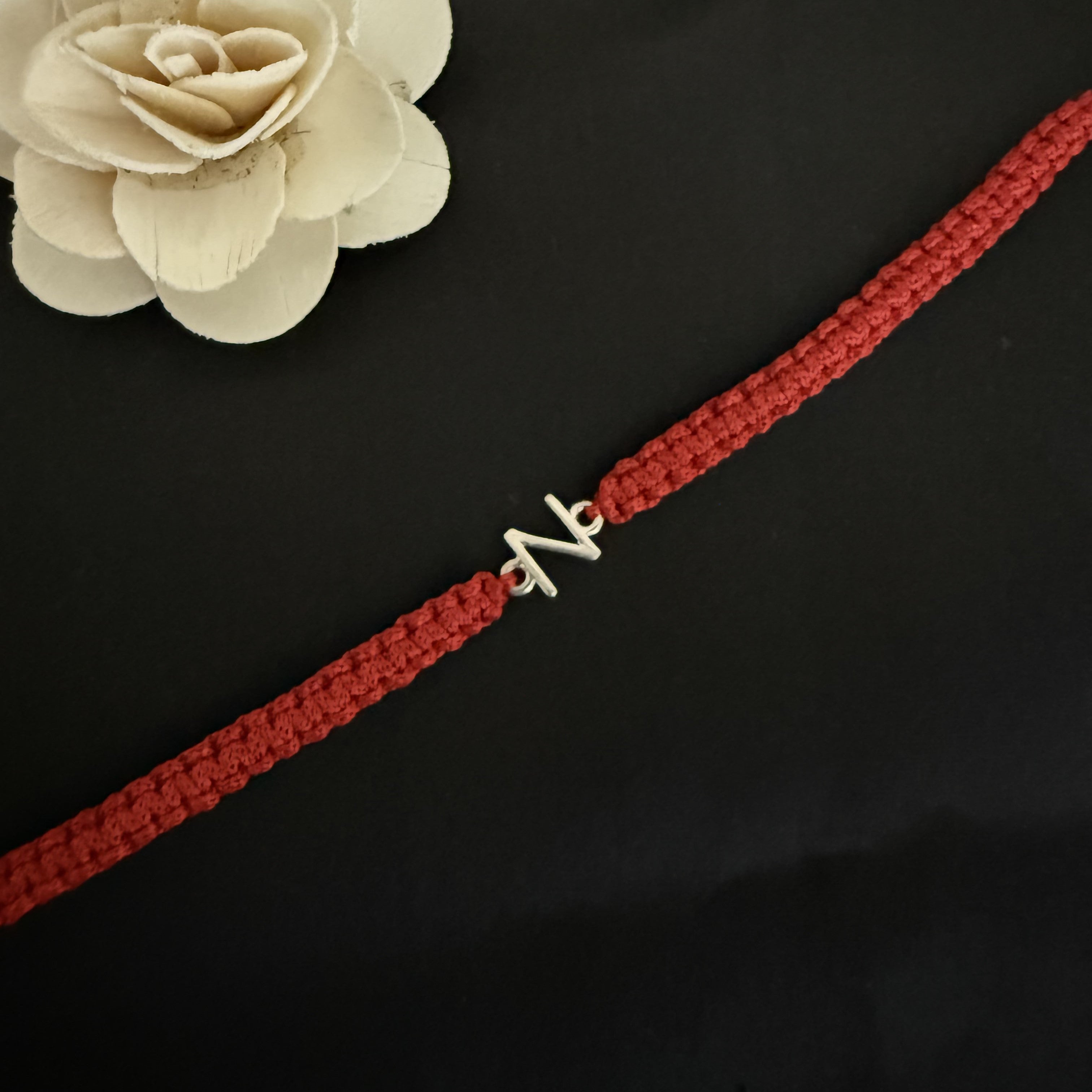 925 Silver initial Rakhi