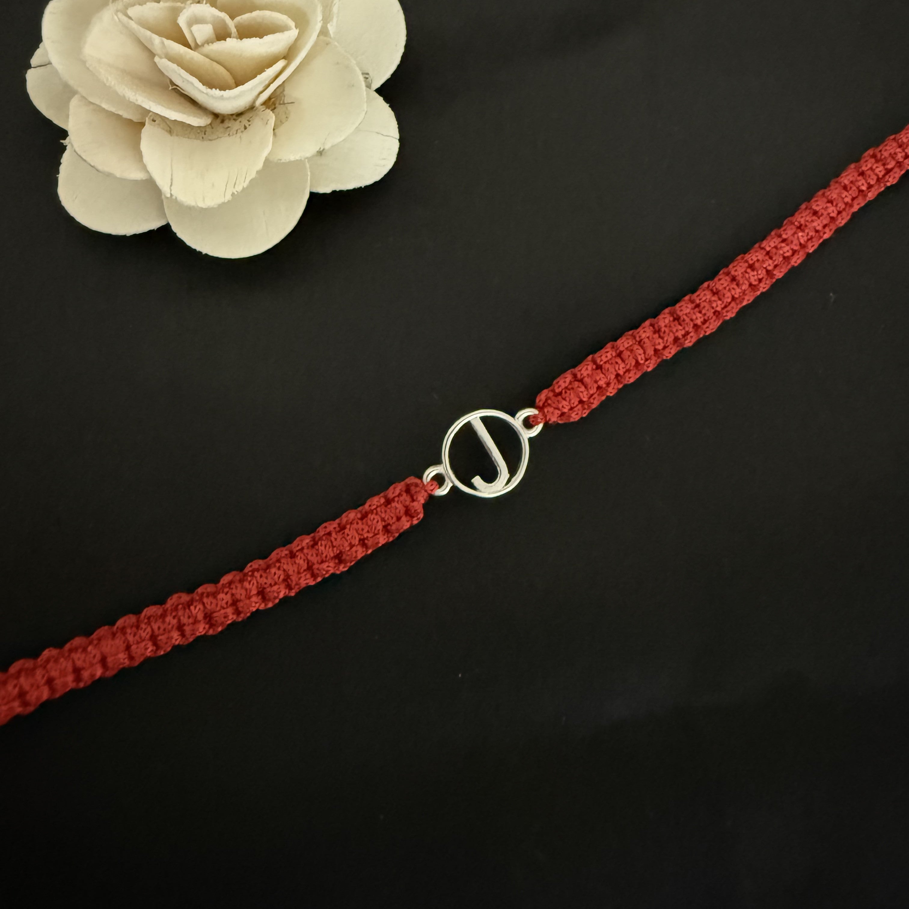 925 Silver initial Rakhi