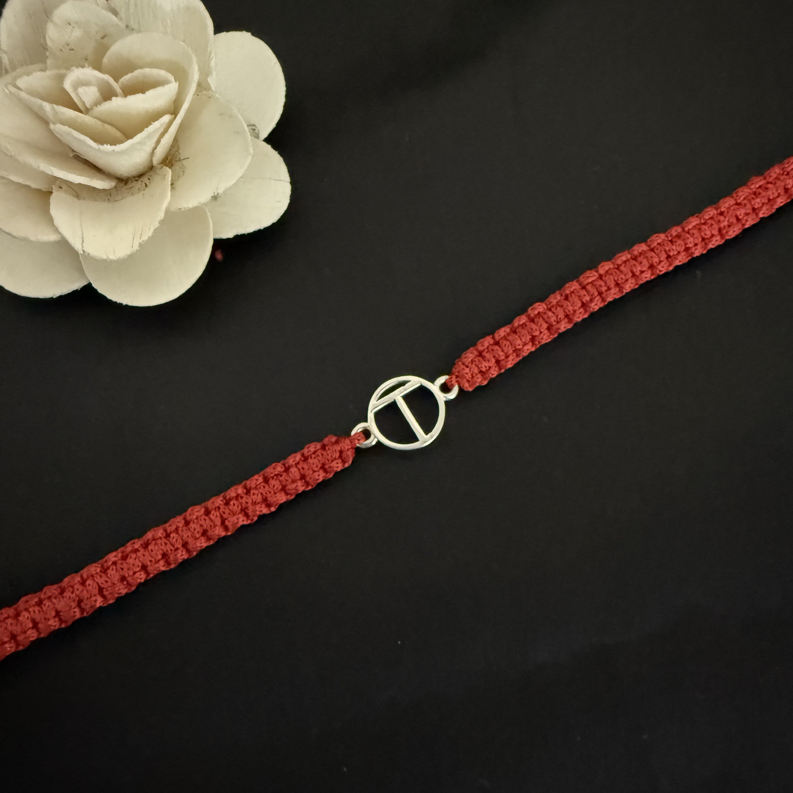 925 Silver initial Rakhi