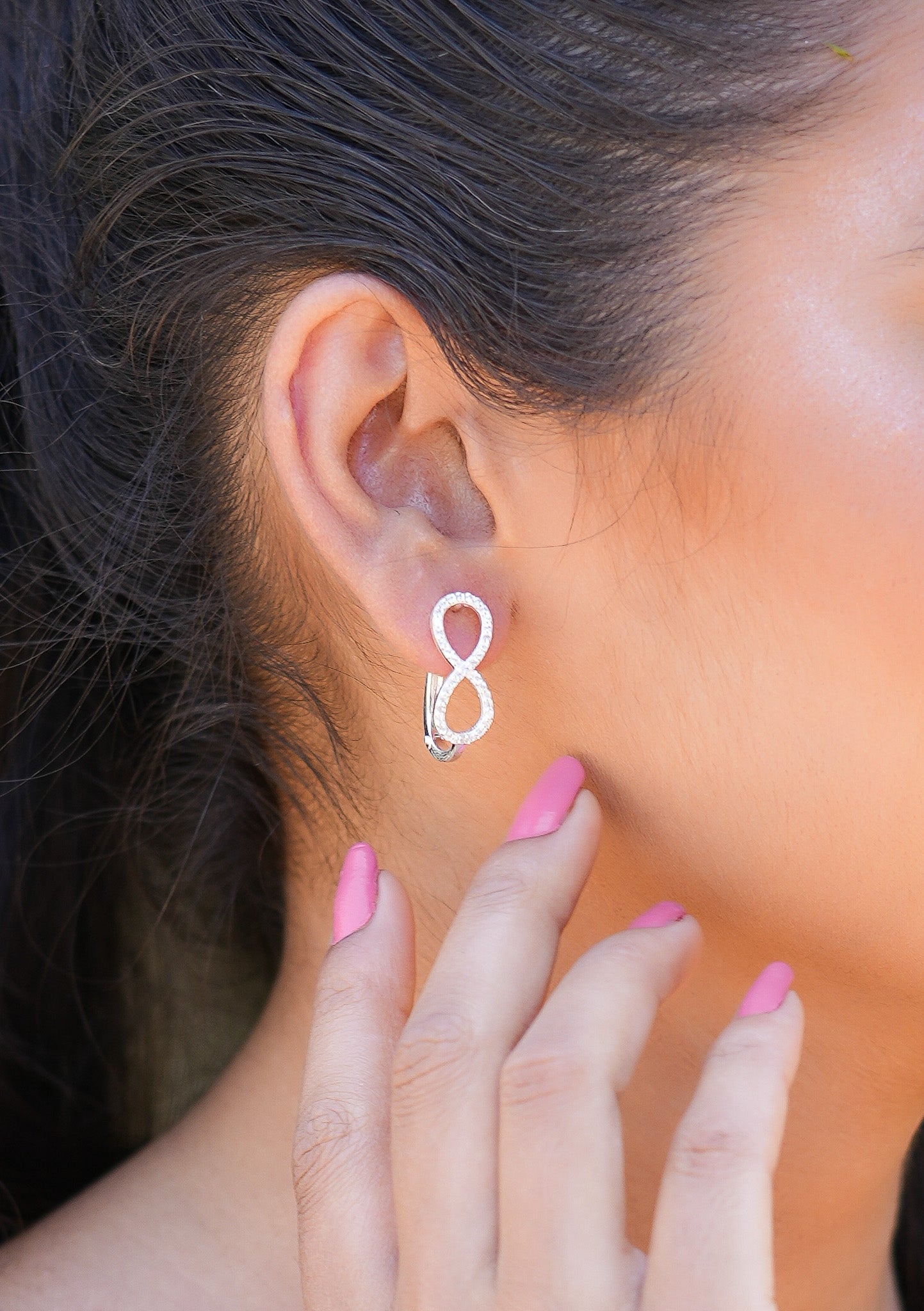 Infinity Shape 925 Sterling Silver Earring