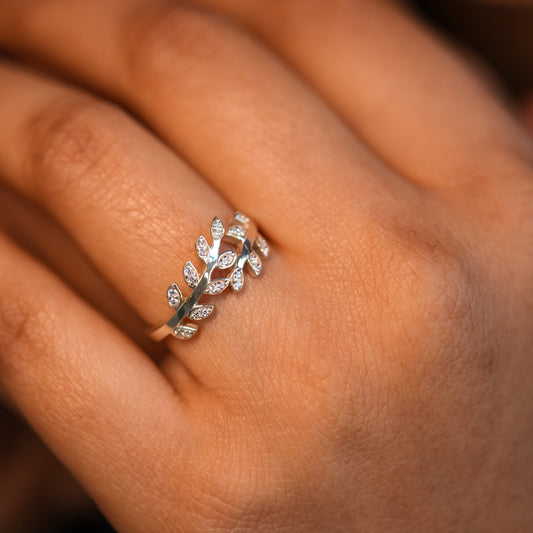 Leaf Design 925 Sterling Silver Ring