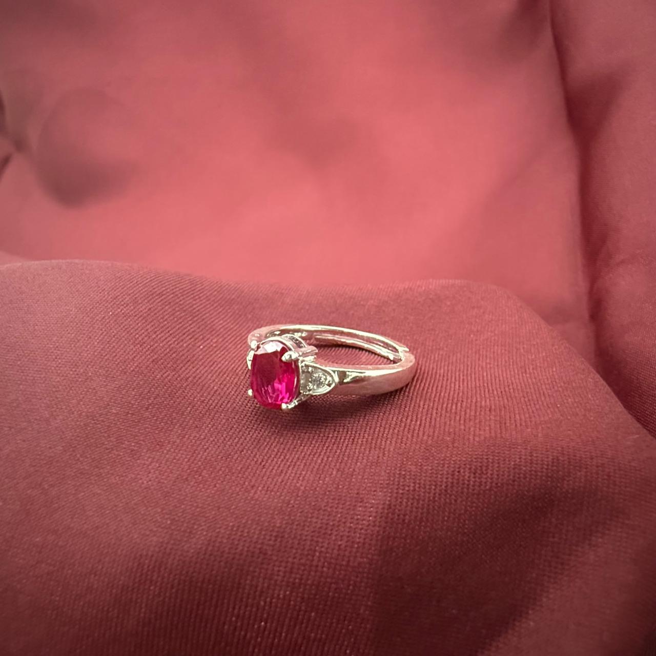 Round Simulated 925 Sterling Silver Ring