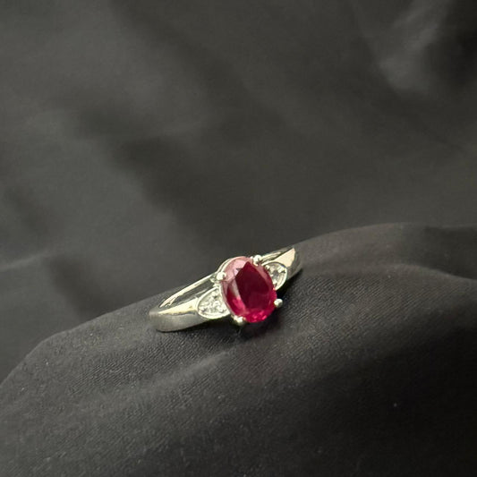 Round Simulated 925 Sterling Silver Ring