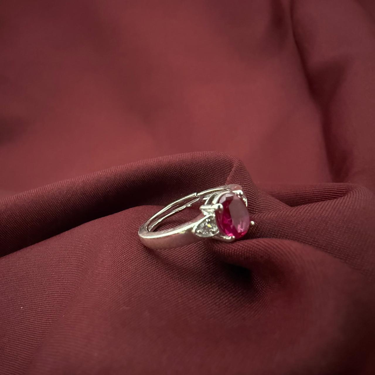 Round Simulated 925 Sterling Silver Ring