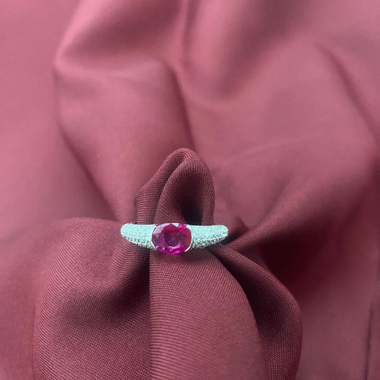 Classic Oval Crystal 925 Sterling Silver Ring