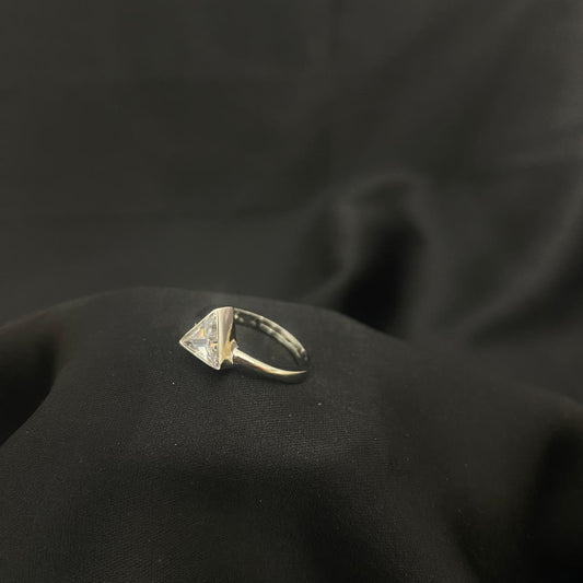 Trillion Cut Diamond 925 Sterling Silver Ring