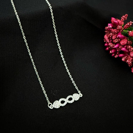 Crystal Stylish Infinity Design 925 Sterling Silver Pendant