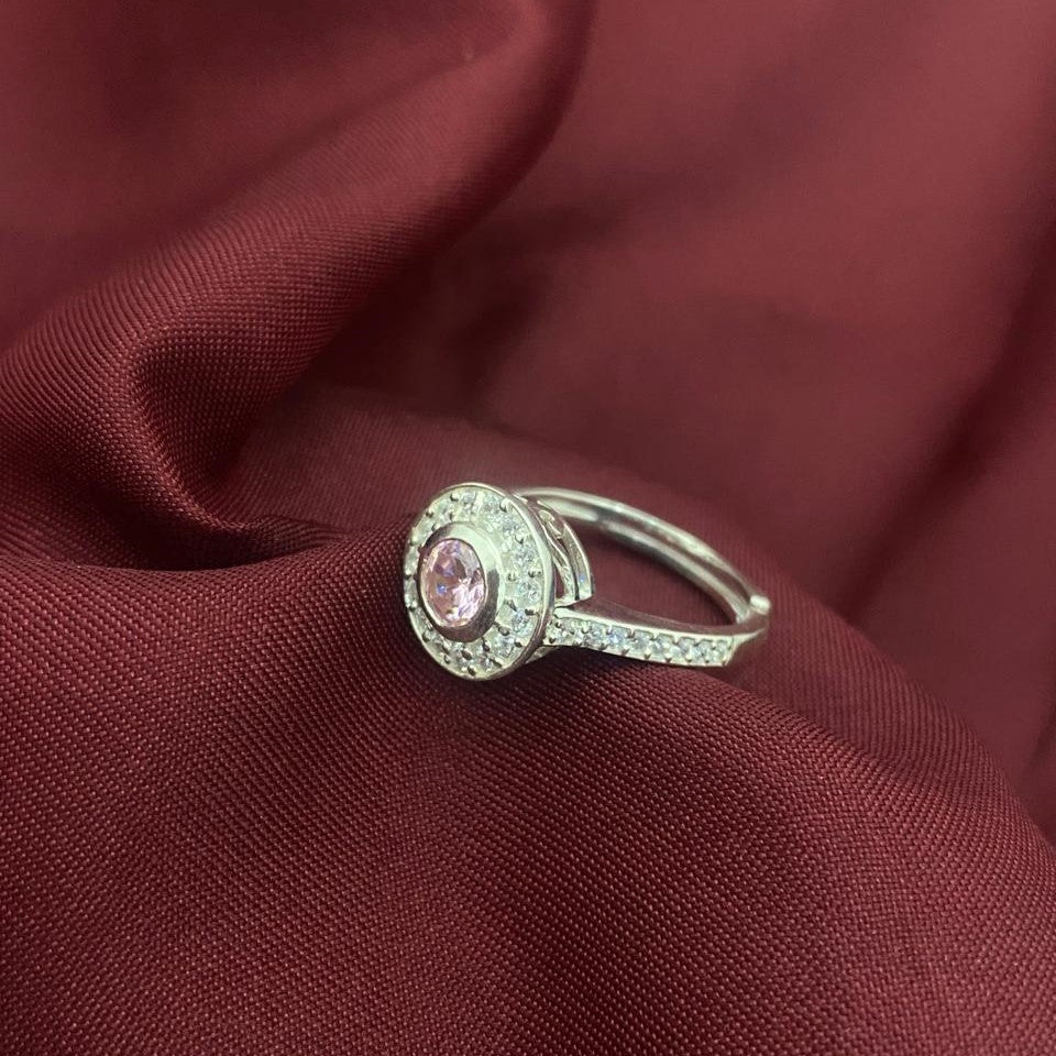 Oval Halo Diamond Design 925 Sterling Silver Ring