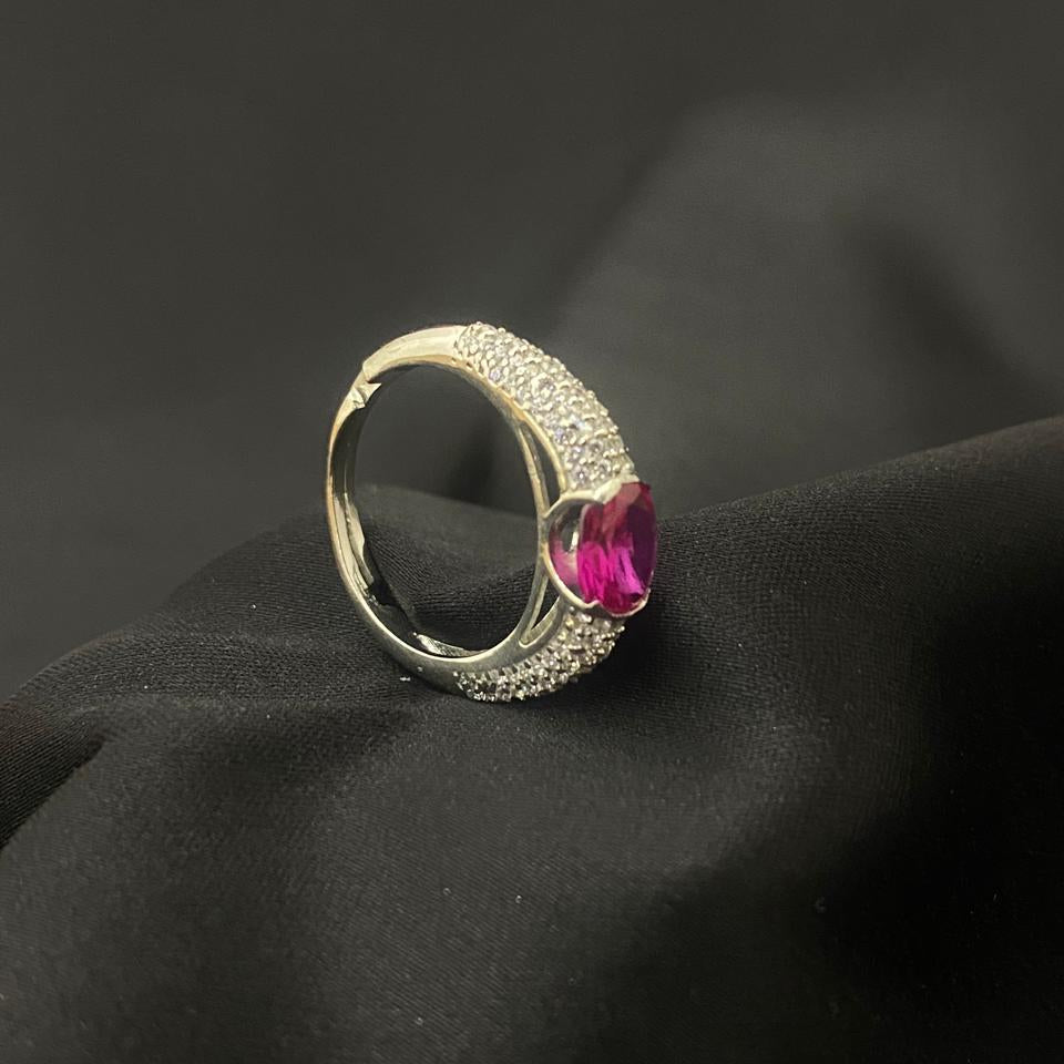 Classic Oval Crystal 925 Sterling Silver Ring