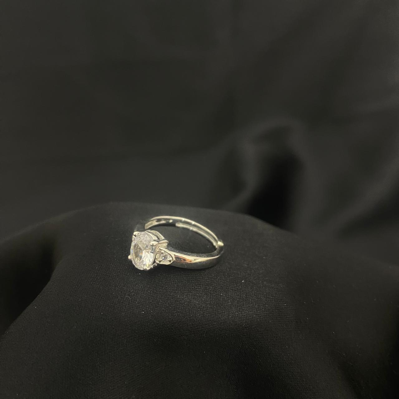 Round Simulated 925 Sterling Silver Ring